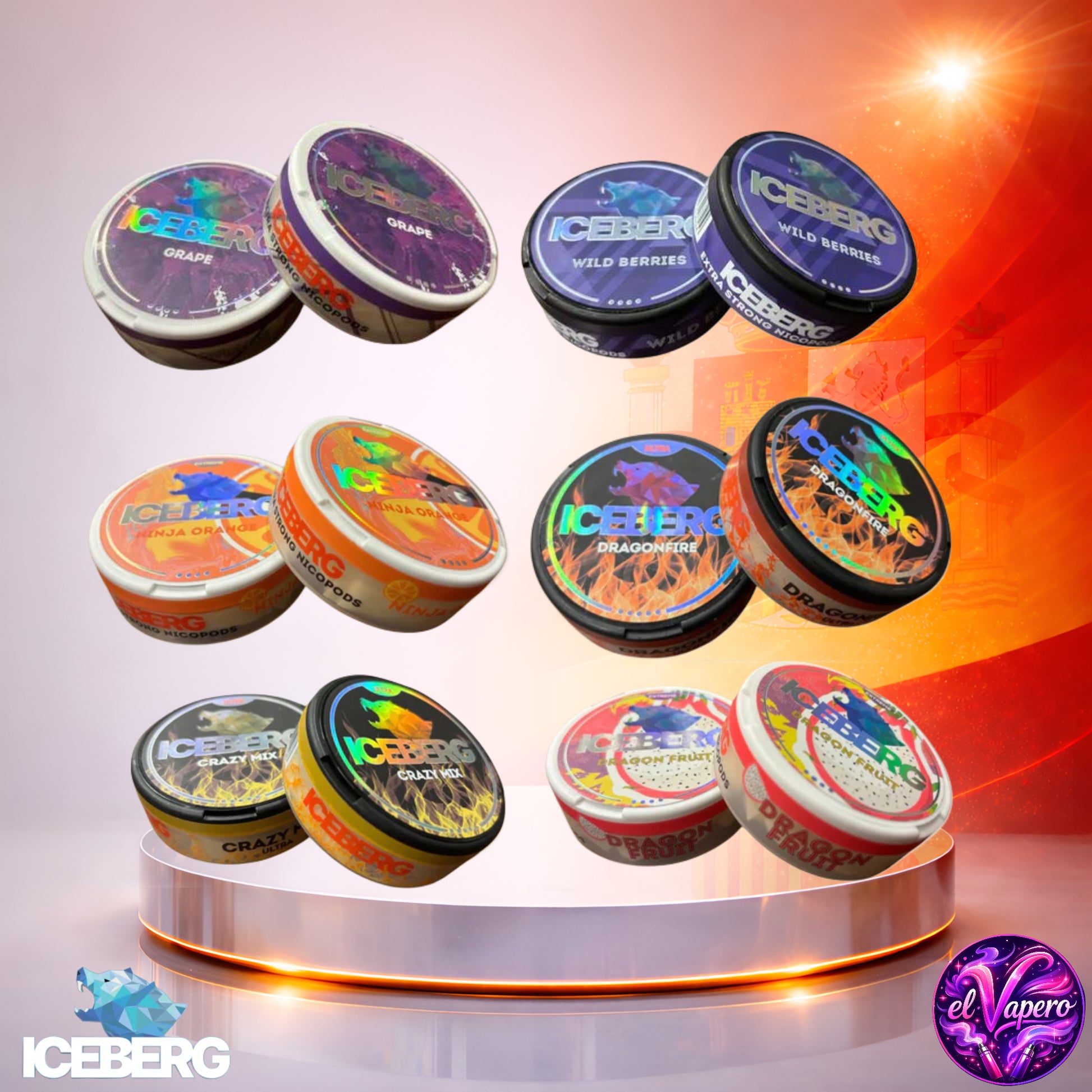 Vapers Desechables - Cigarrillo Electrónico - España - Snus - ICEBERG - Paczka - 20 Saszetek Con Nicotina Sabores 1 40mg - Los más baratos
