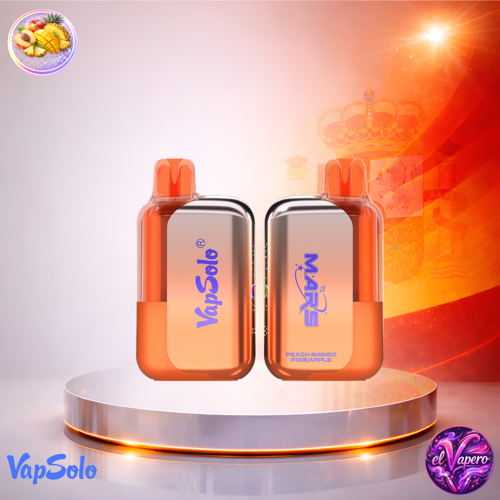 Vapers desechables - Cigarrillo electrónico - España - VapSolo Mars - 50K - Peach Mango Pineapple 50000 Caladas - El mejor precio