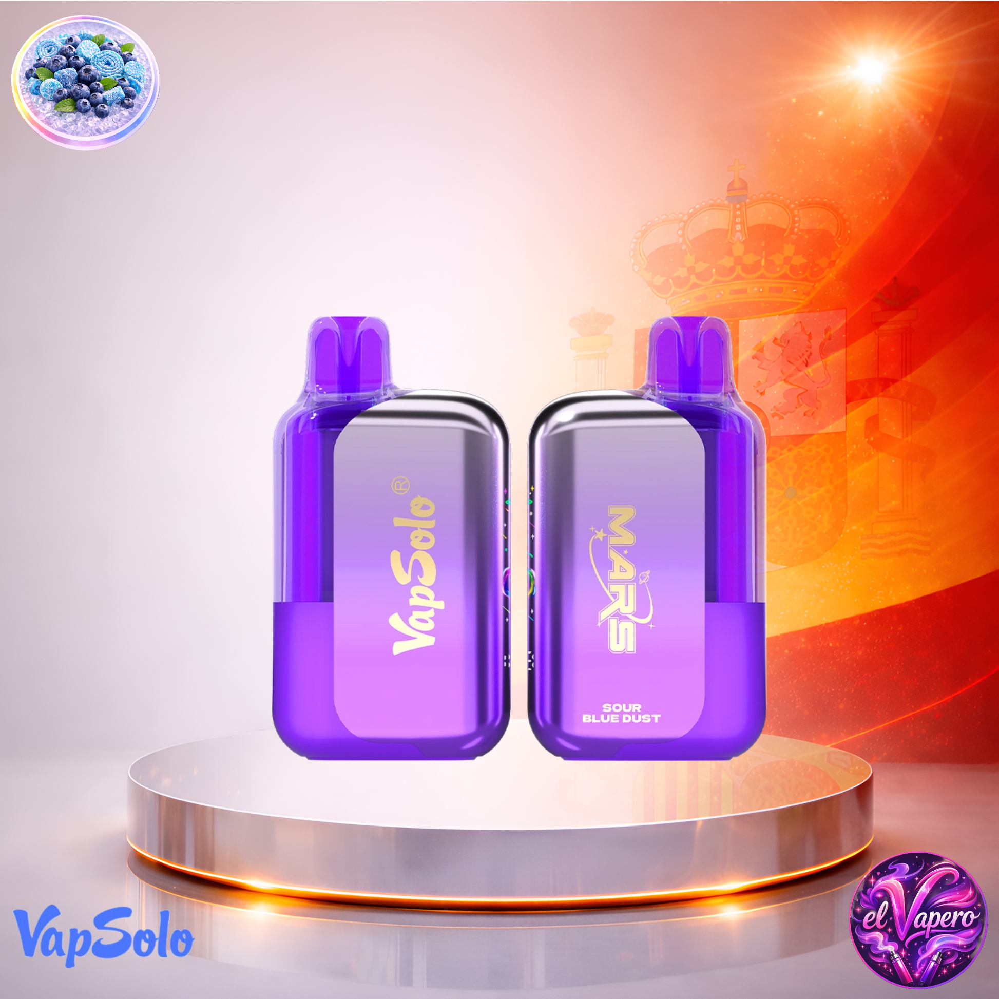 Vapers desechables - Cigarrillo electrónico - España - VapSolo Mars - 50K - Sour Blue Dust 50000 Caladas - Más baratos