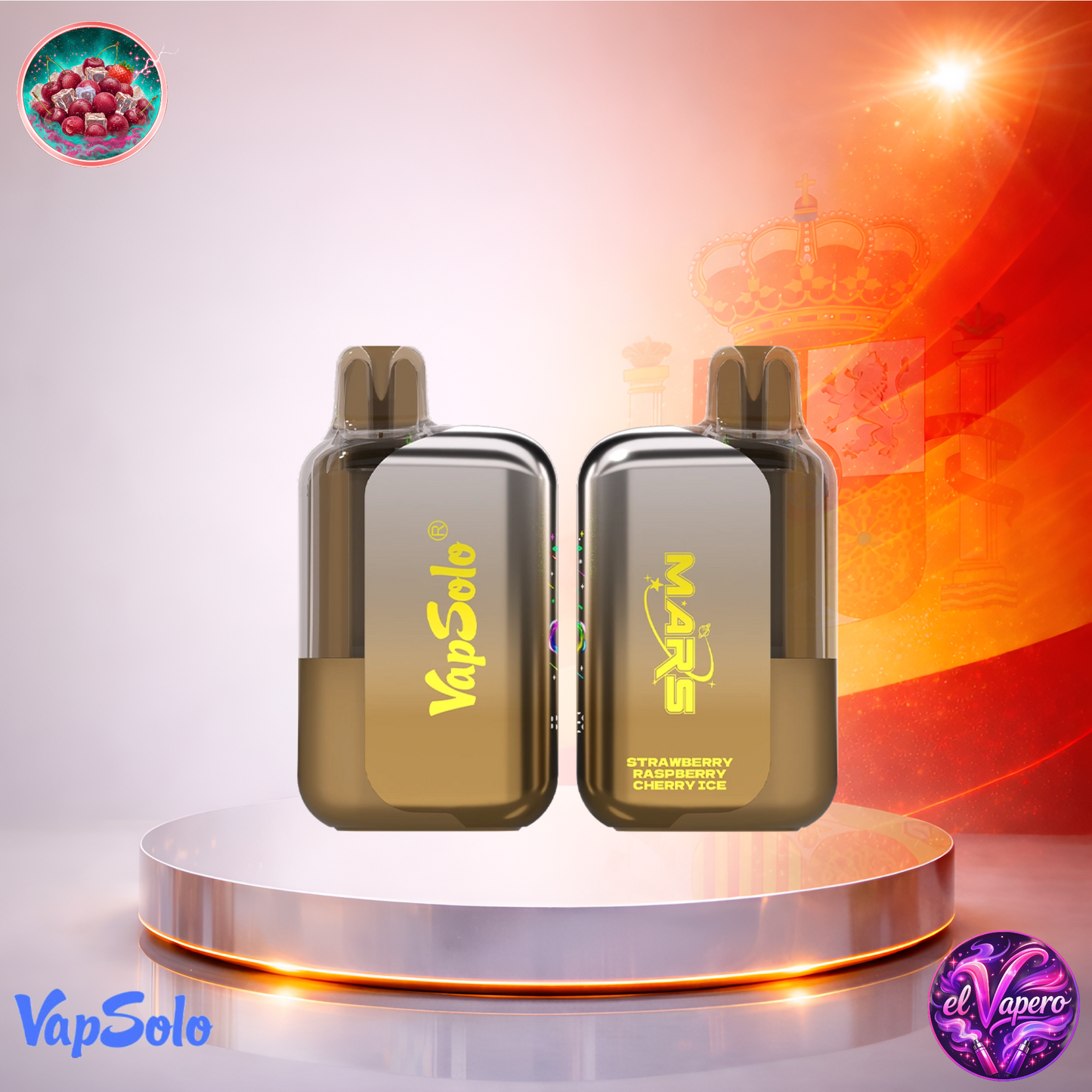 Vapers desechables - Cigarrillo electrónico - España - VapSolo Mars - 50K - Strawberry Raspberry Cherry Ice 50000 Caladas - El mejor precio