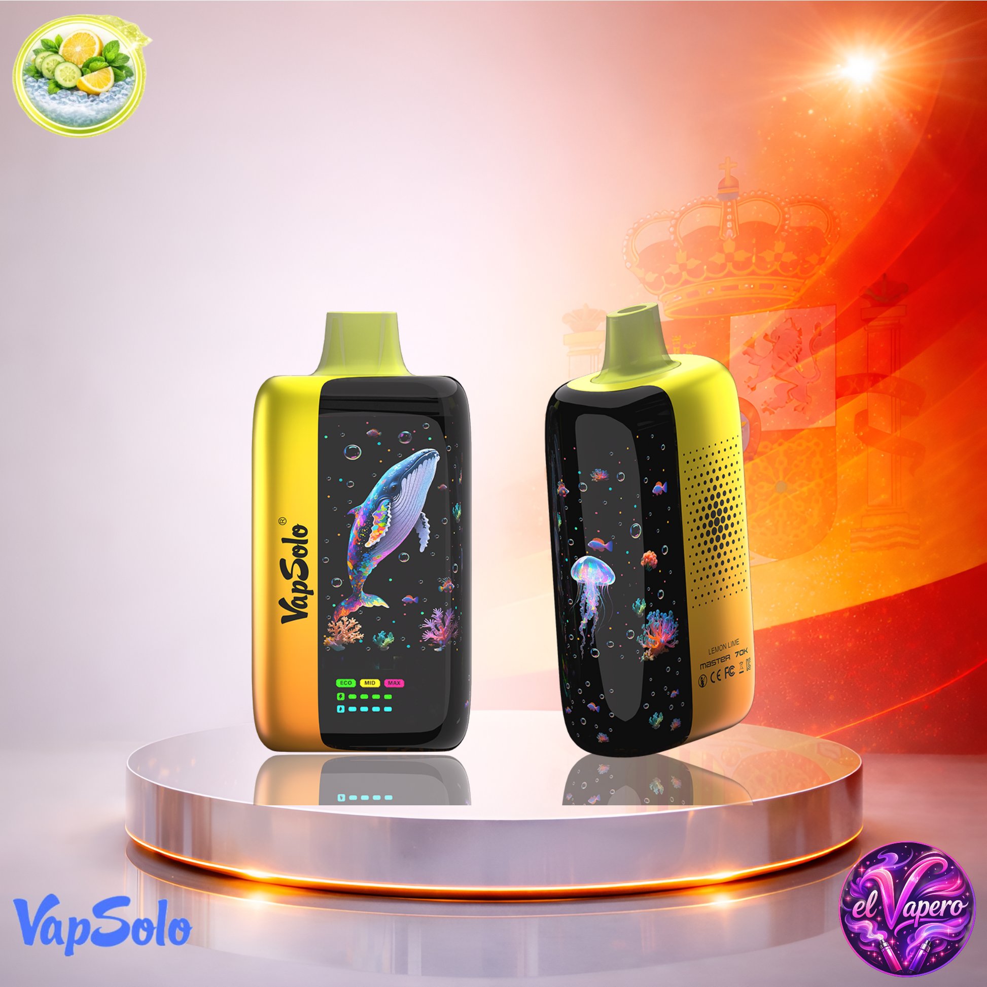Vapers desechables - Cigarrillo electrónico - España - VapSolo Master - 70K - Lemon Lime 70000 Caladas - El mejor precio
