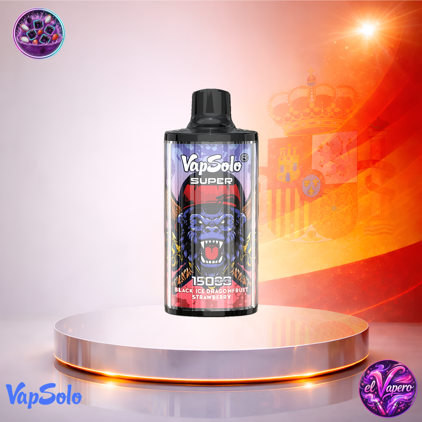 Vapers Desechables - Cigarrillo Electrónico - España - VapSolo - Super 15K - Black Ice Dragonfruit Strawberry 15000 Caladas - Los más baratos