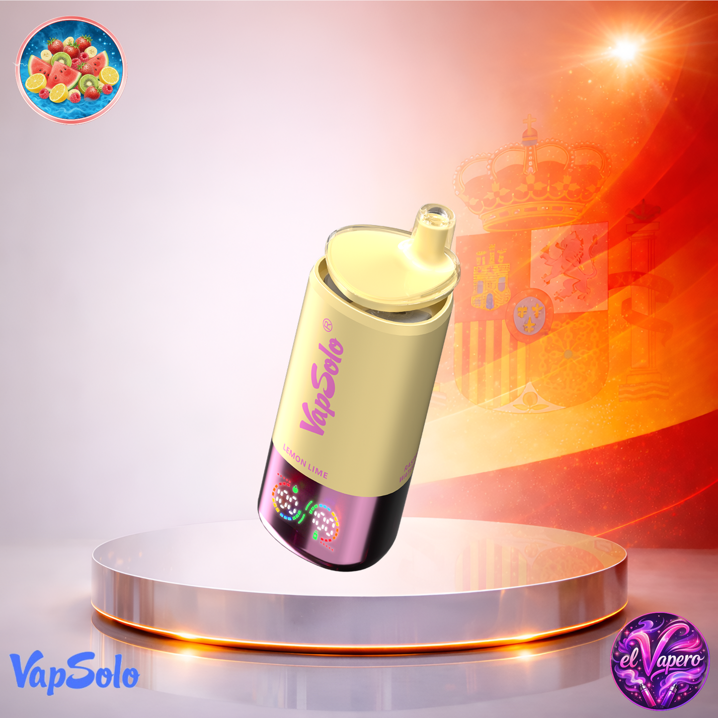Vapers Desechables - Cigarrillo Electrónico - España - VapSolo - Triple - 30K - Strawberry Banana Raspberry Watermelon Lemon Lime 30000 Caladas - Más baratos