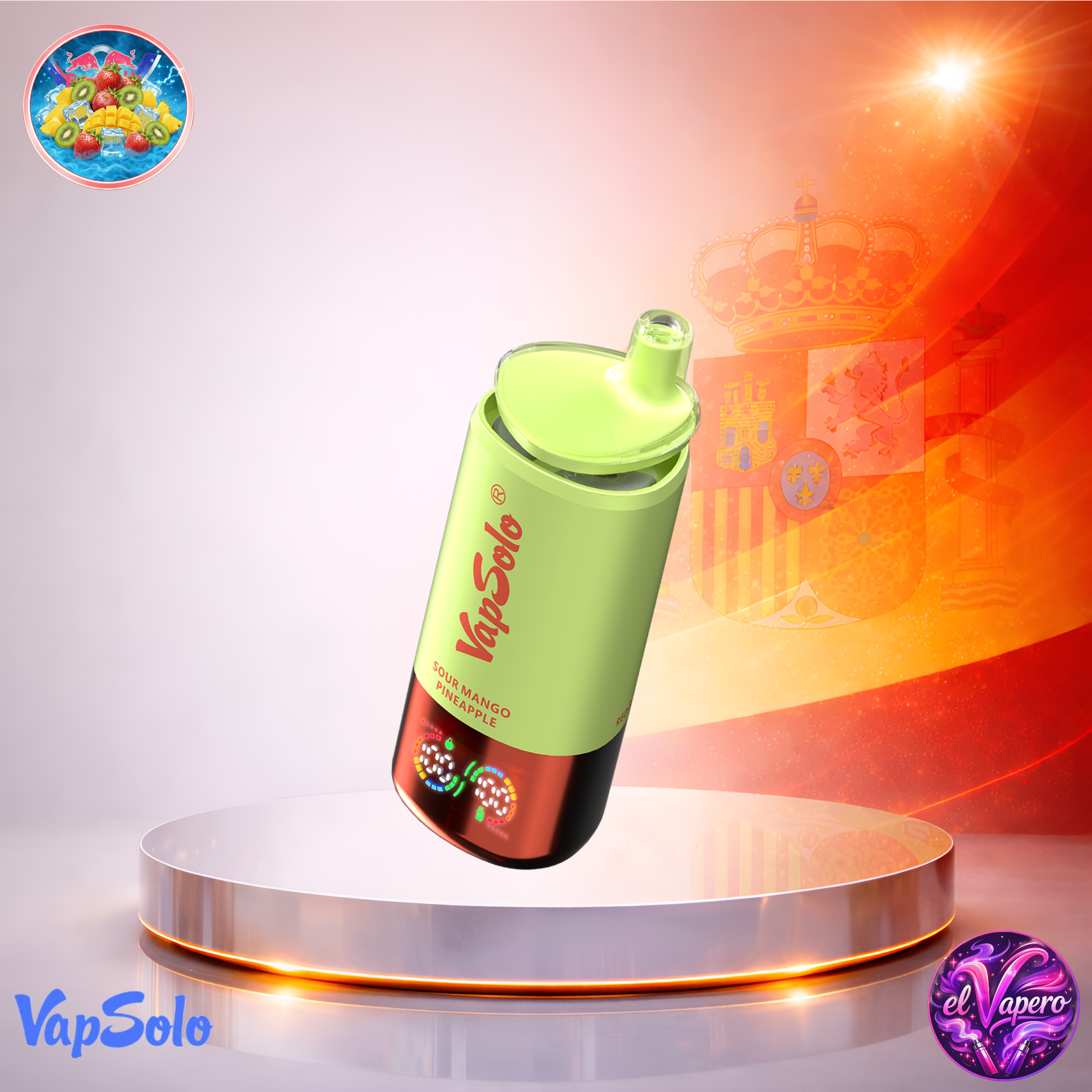 Vapers Desechables - Cigarrillo Electrónico - España - VapSolo - Triple - 30K - Strawberry Kiwi Sour Mango Pineapple Red Bull 30000 Caladas - Más baratos