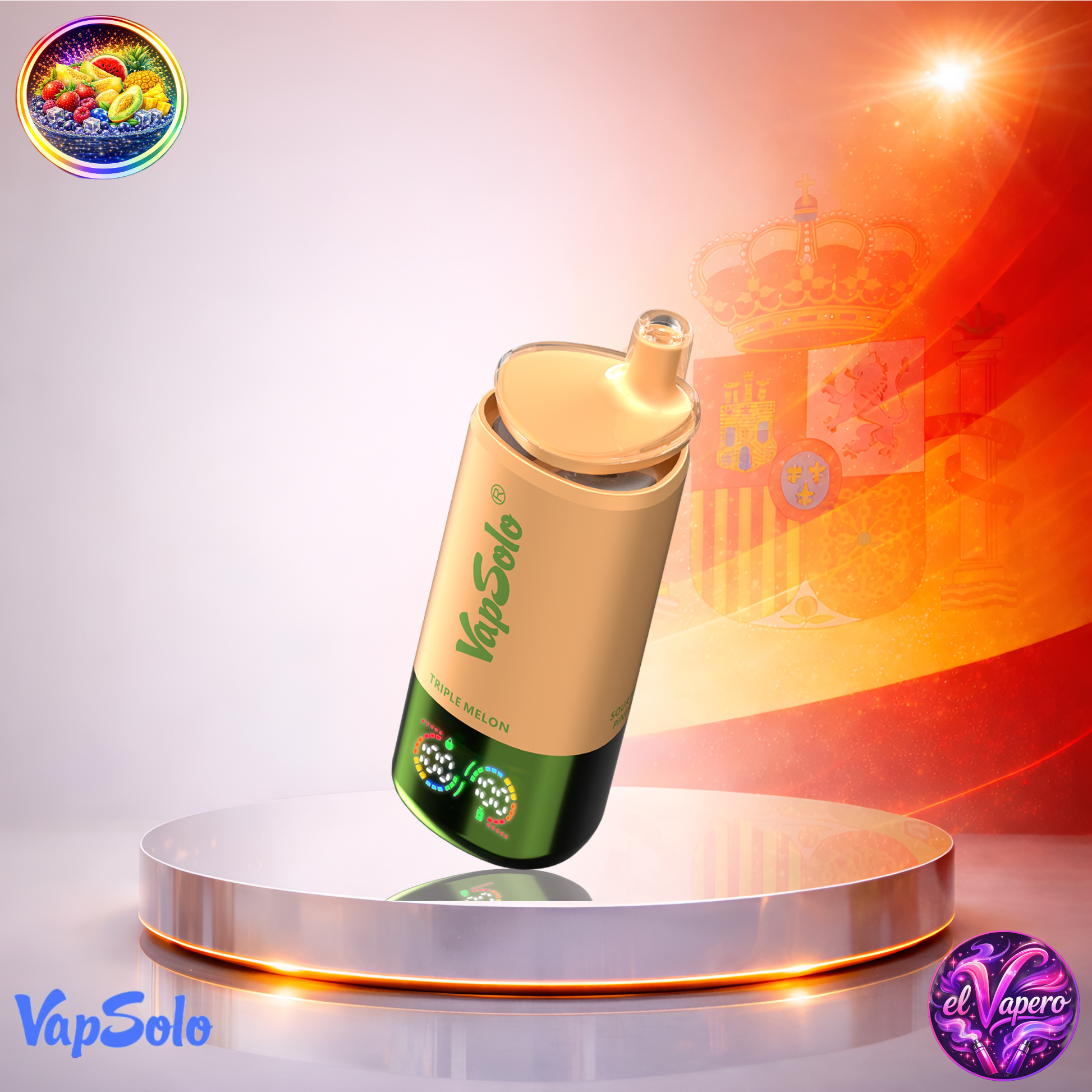 Vapers Desechables - Cigarrillo Electrónico - España - VapSolo - Triple - 30K - Strawberry Raspberry Triple Melon Sour Mango Pineapple 30000 Caladas - El mejor precio