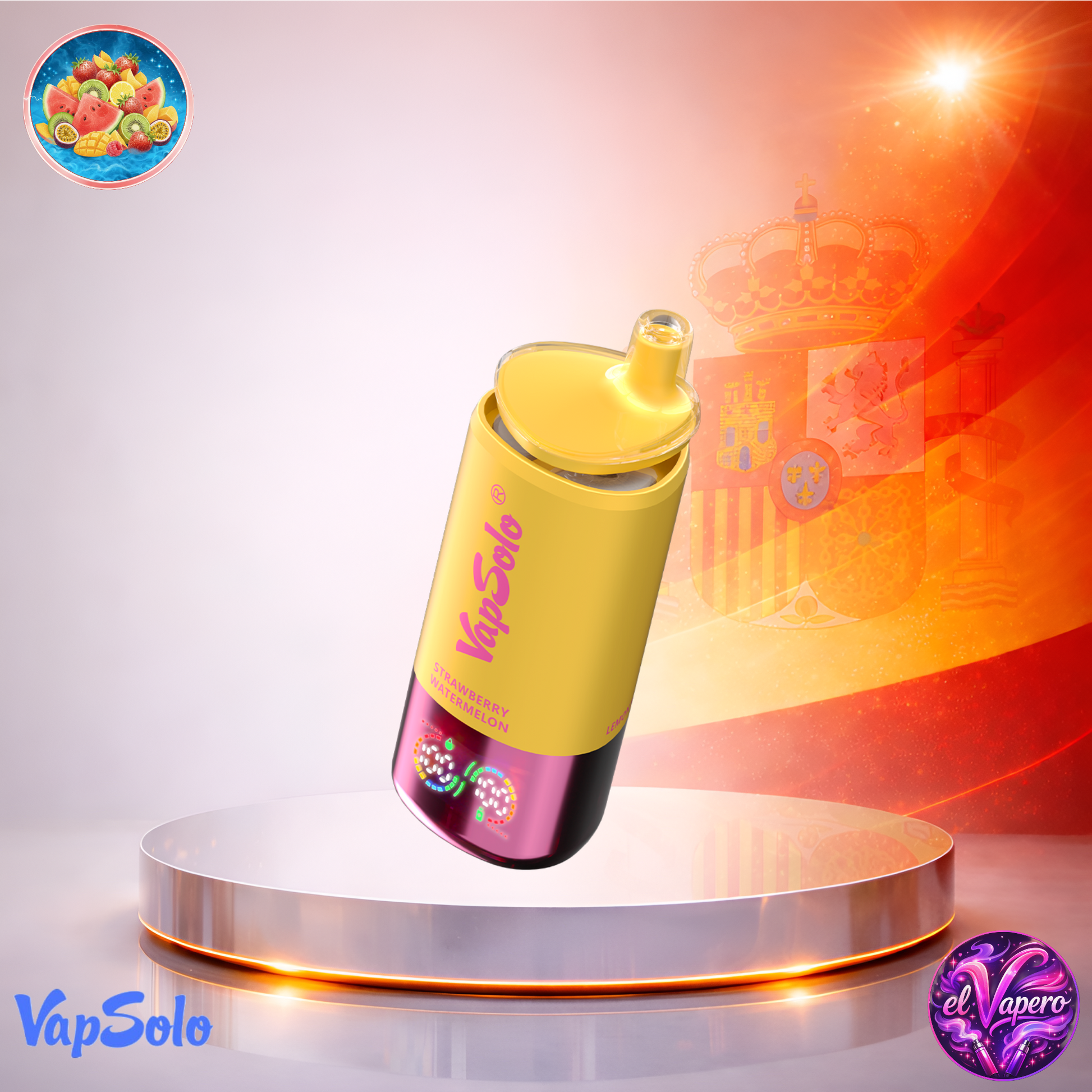Vapers Desechables - Cigarrillo Electrónico - España - VapSolo - Triple - 30K - Tropical Fruit Strawberry Watermelon Lemon Peach 30000 Caladas - El mejor precio