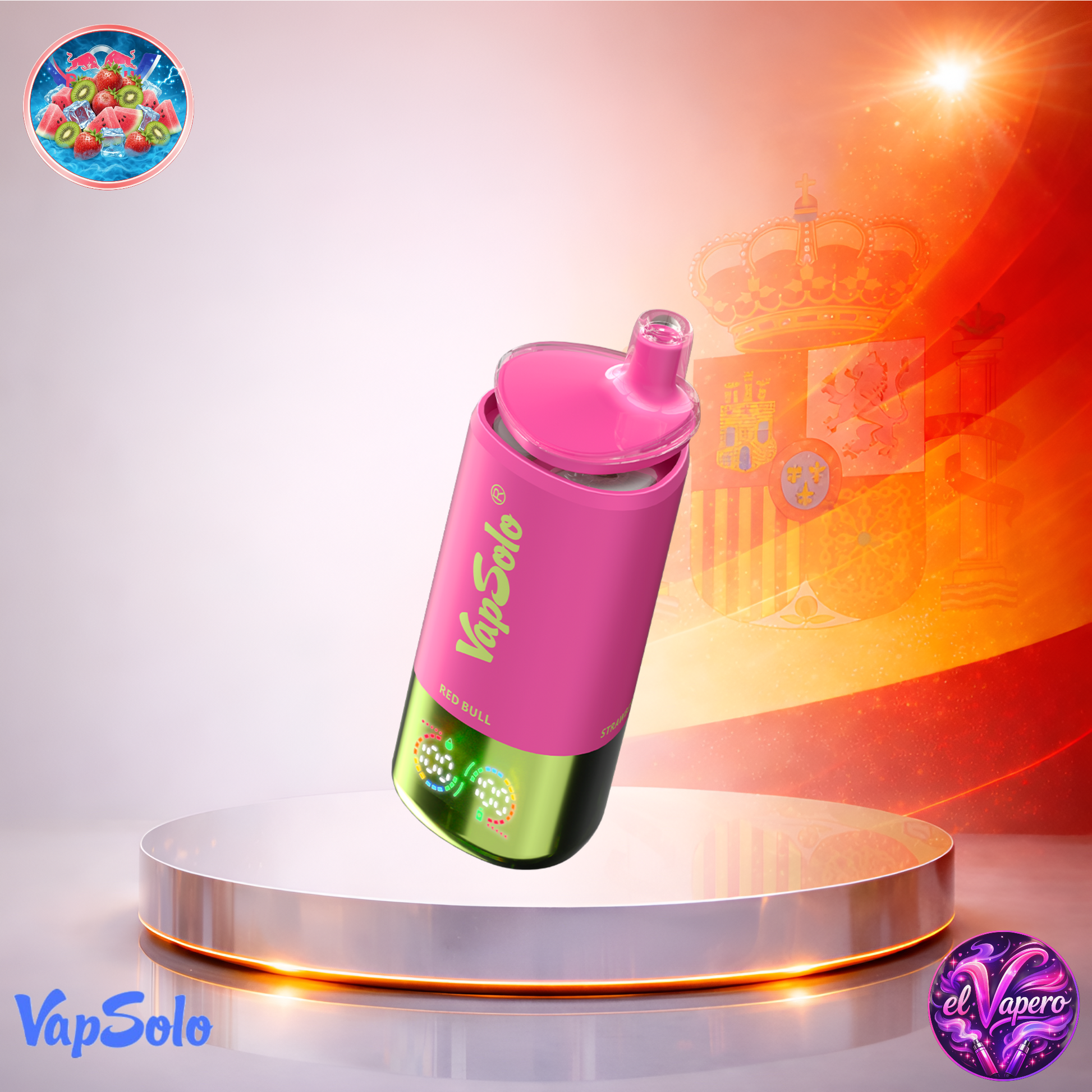 Vapers Desechables - Cigarrillo Electrónico - España - VapSolo - Triple - 30K - Watermelon Ice Red Bull Strawberry Kiwi 30000 Caladas - El mejor precio