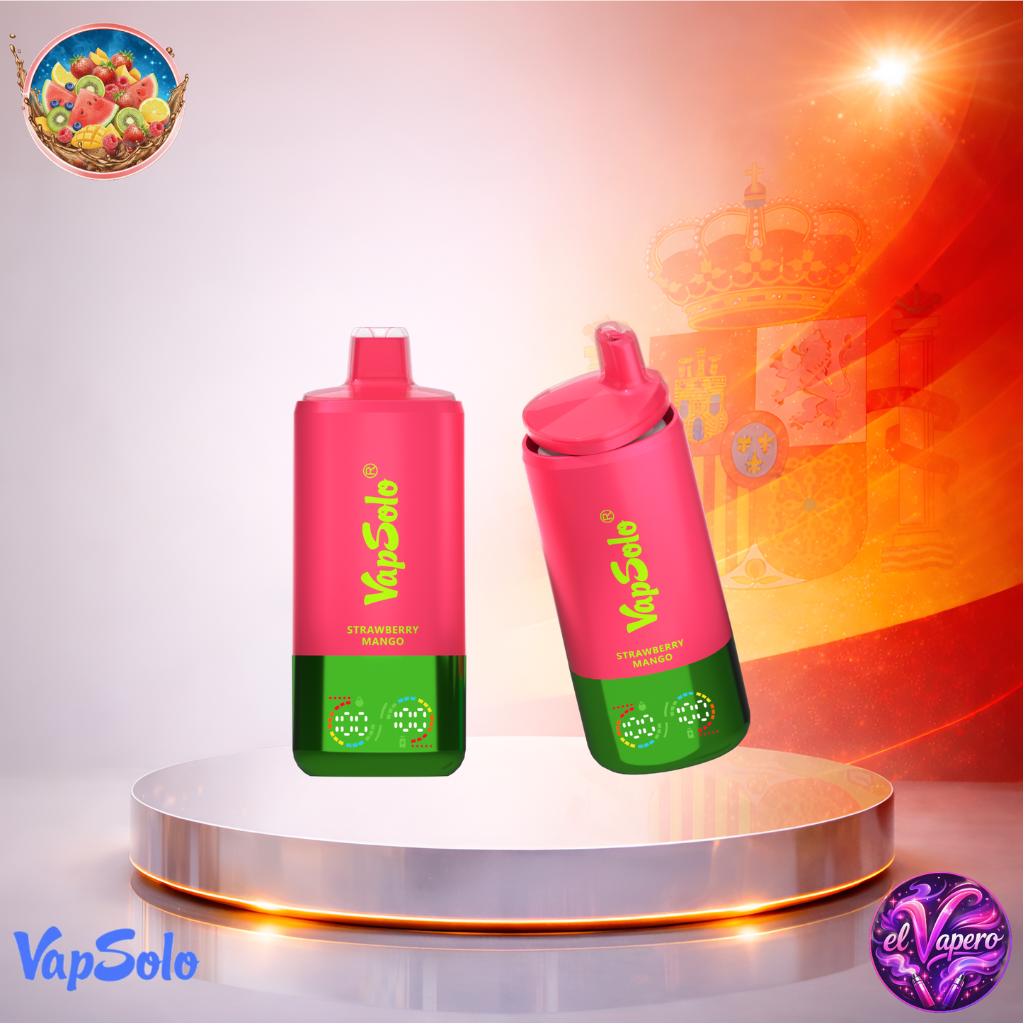 Vapers Desechables - Cigarrillo Electrónico - España - VapSolo - Triple Pro 60K - Blueberry Sour Raspberry Strawberry Mango Lemon Cola 60000 Caladas - El mejor precio