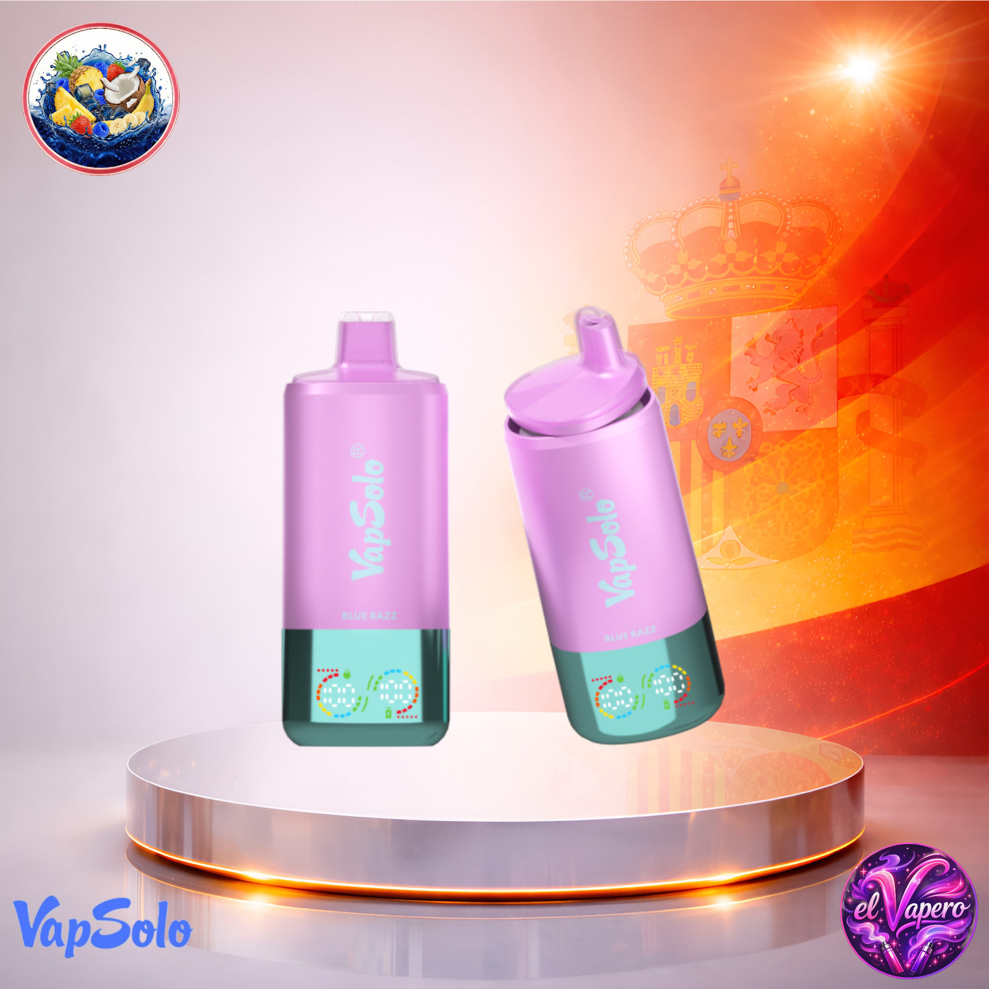 Vapers Desechables - Cigarrillo Electrónico - España - VapSolo - Triple Pro 60K - Pineapple Coconut Strawberry Banana Blue Razz 60000 Caladas - Los más baratos