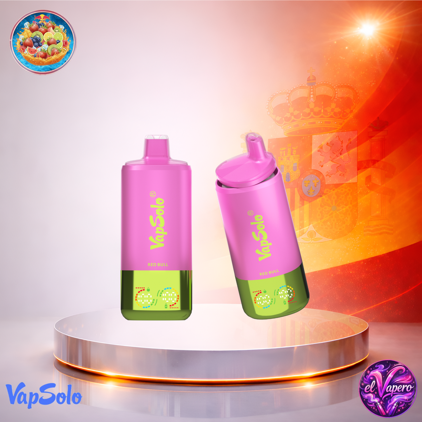 Vapers Desechables - Cigarrillo Electrónico - España - VapSolo - Triple Pro 60K - Watermelon Ice Red Bull Strawberry Kiwi 60000 Caladas - El mejor precio