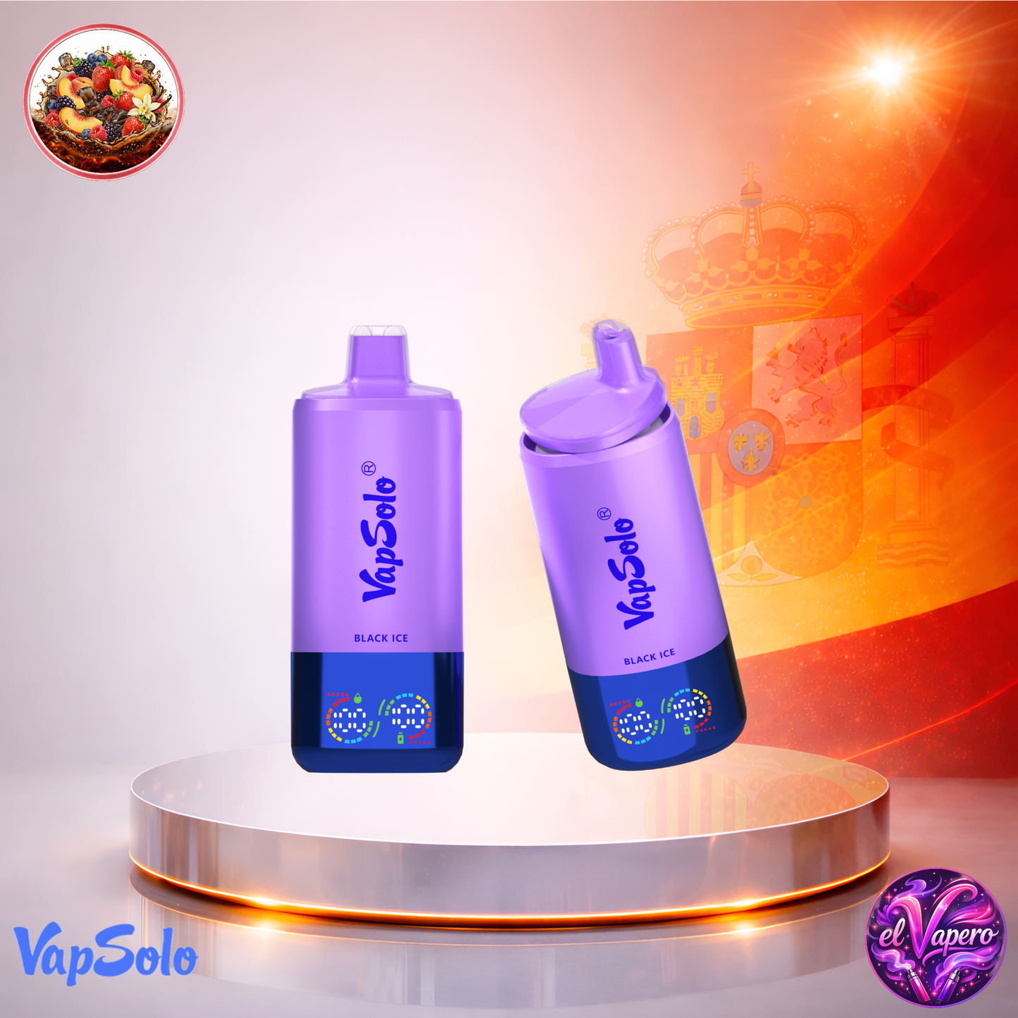 Vapers Desechables - Cigarrillo Electrónico - España - VapSolo - Triple Pro 60K - Peach Berry Black Ice Strawberry Vanilla Cola 60000 Caladas - El mejor precio