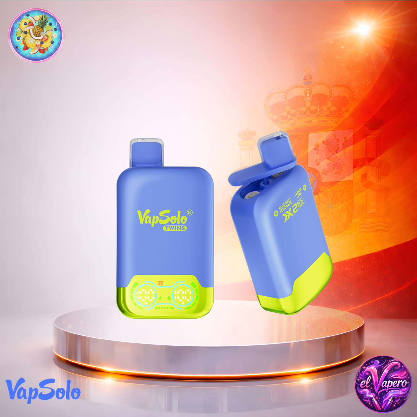 Vapers Desechables - Cigarrillo Electrónico - España - VapSolo - Twins 20K - Blue Razz Lemonade Lemon Lime 20000 Caladas - Los más baratos