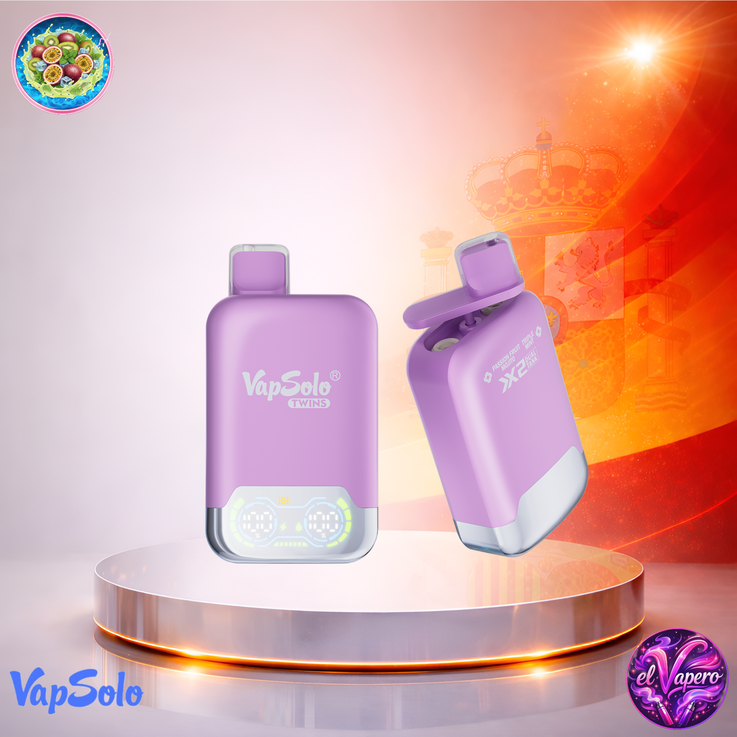 Vapers Desechables - Cigarrillo Electrónico - España - VapSolo - Twins 20K - Passion Fruit Mojito Triple Mint 20000 Caladas - El mejor precio