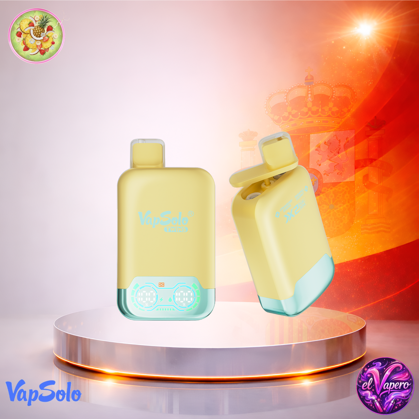 Vapers Desechables - Cigarrillo Electrónico - España - VapSolo - Twins 20K - Pineapple Coconut Strawberry Banana 20000 Caladas - Los más baratos
