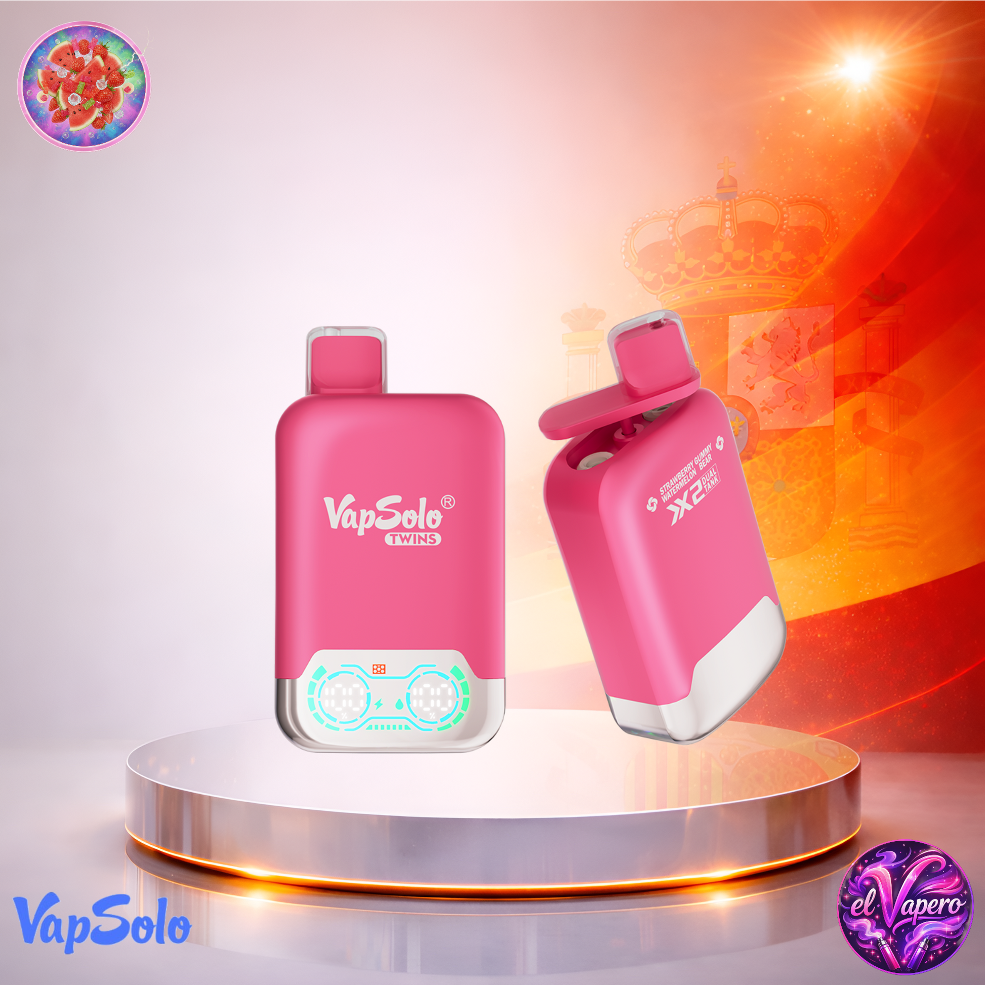 Vapers Desechables - Cigarrillo Electrónico - España - VapSolo - Twins 20K - Strawberry Watermelon Gummy Bear 20000 Caladas - Los más baratos