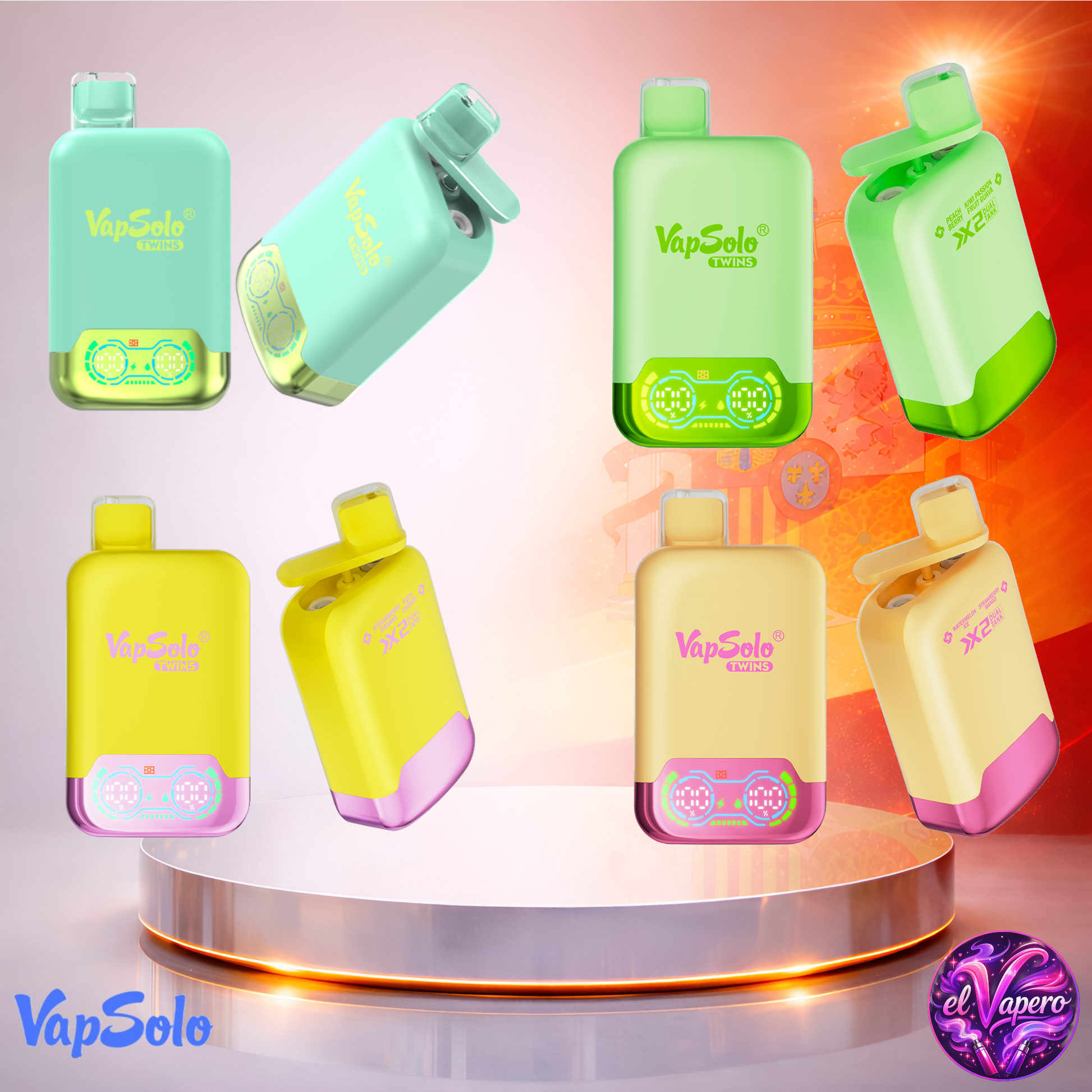 Vapers Desechables - Cigarrillo Electrónico - España - VapSolo - Twins 20K - Sabores 1 20000 Caladas - El mejor precio