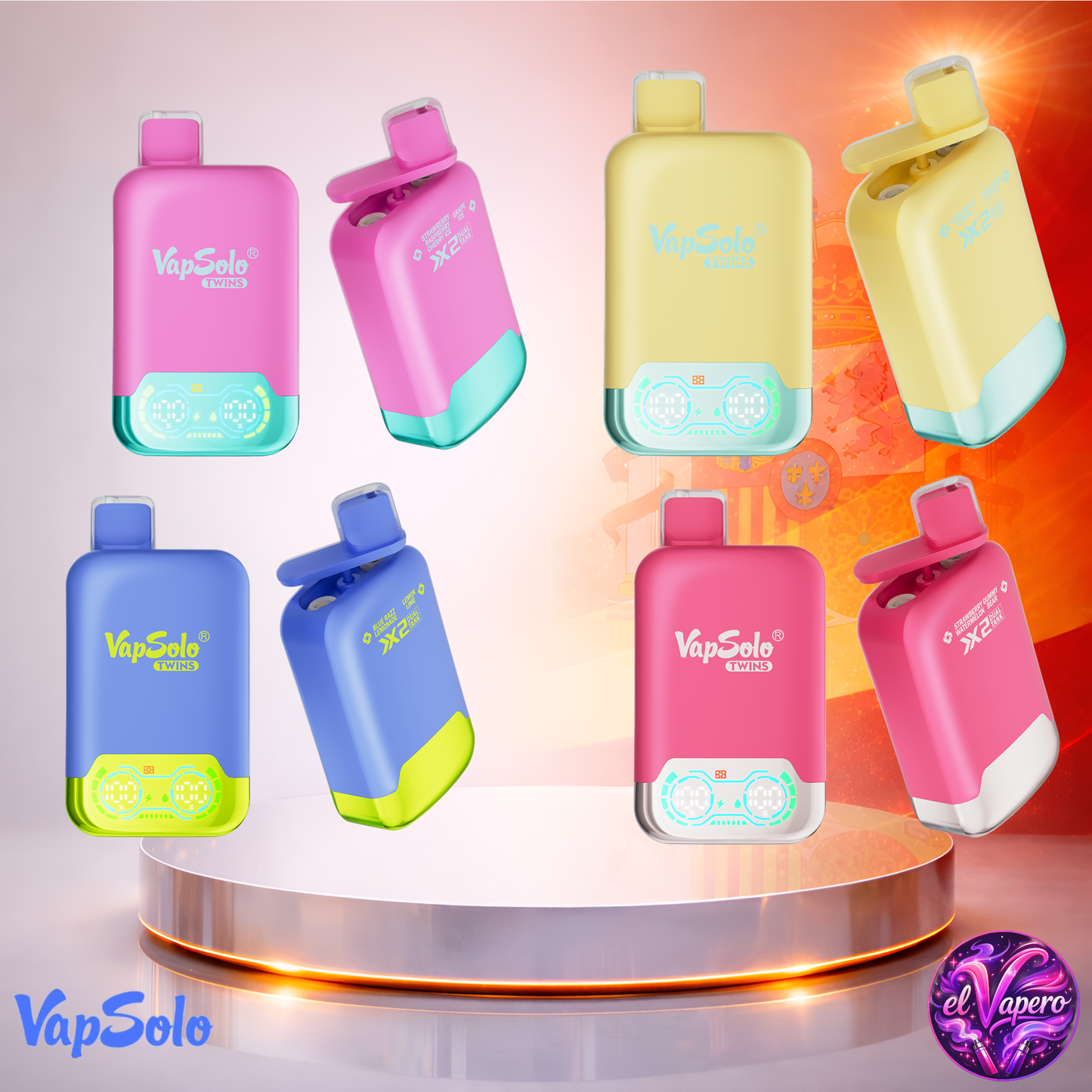 Vapers Desechables - Cigarrillo Electrónico - España - VapSolo - Twins 20K - Sabores 4 20000 Caladas - Los más baratos