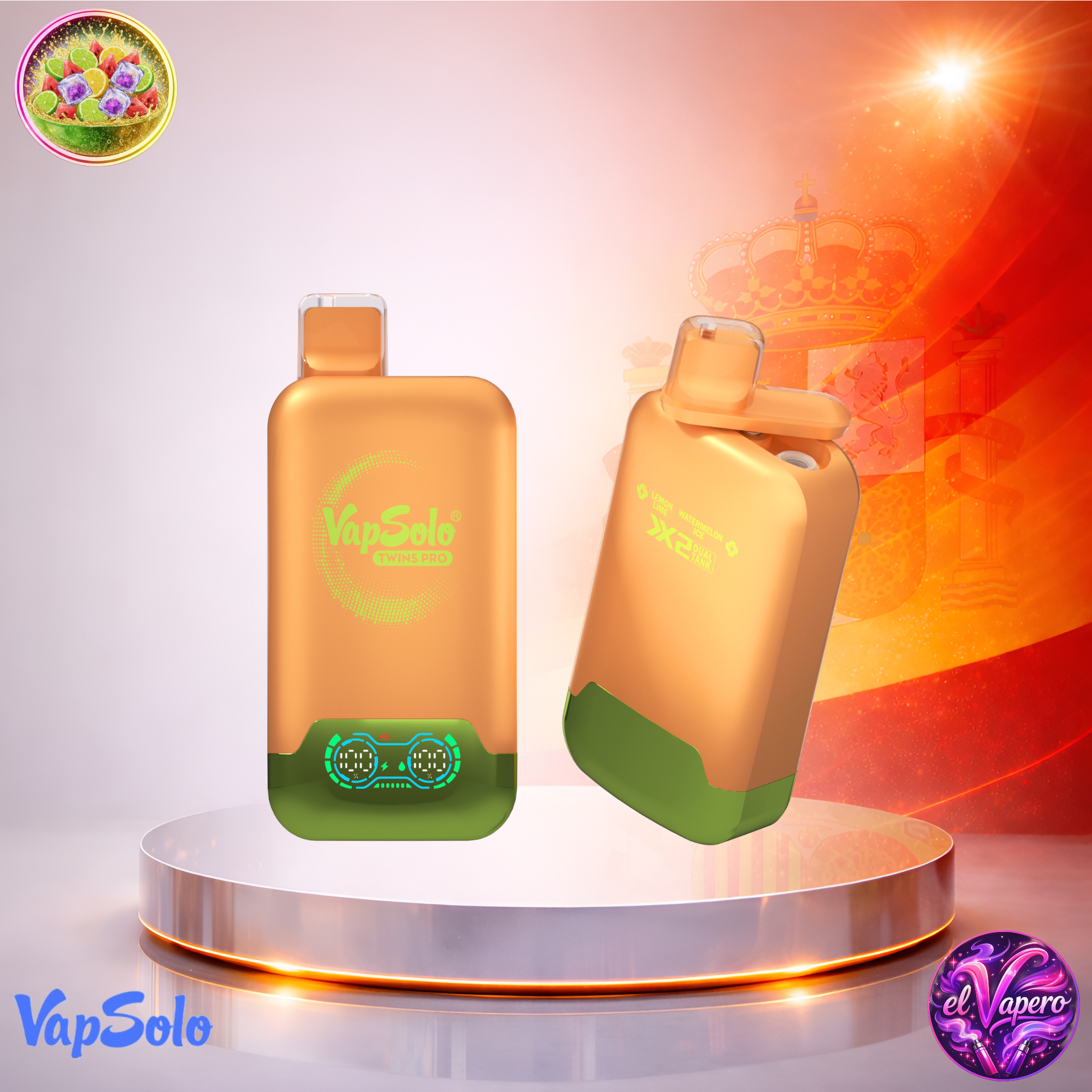 Vapers Desechables - Cigarrillo Electrónico - España - VapSolo - Twins Pro - 50K - Lemon Lime Watermelon Ice 50000 Caladas - Los más baratos