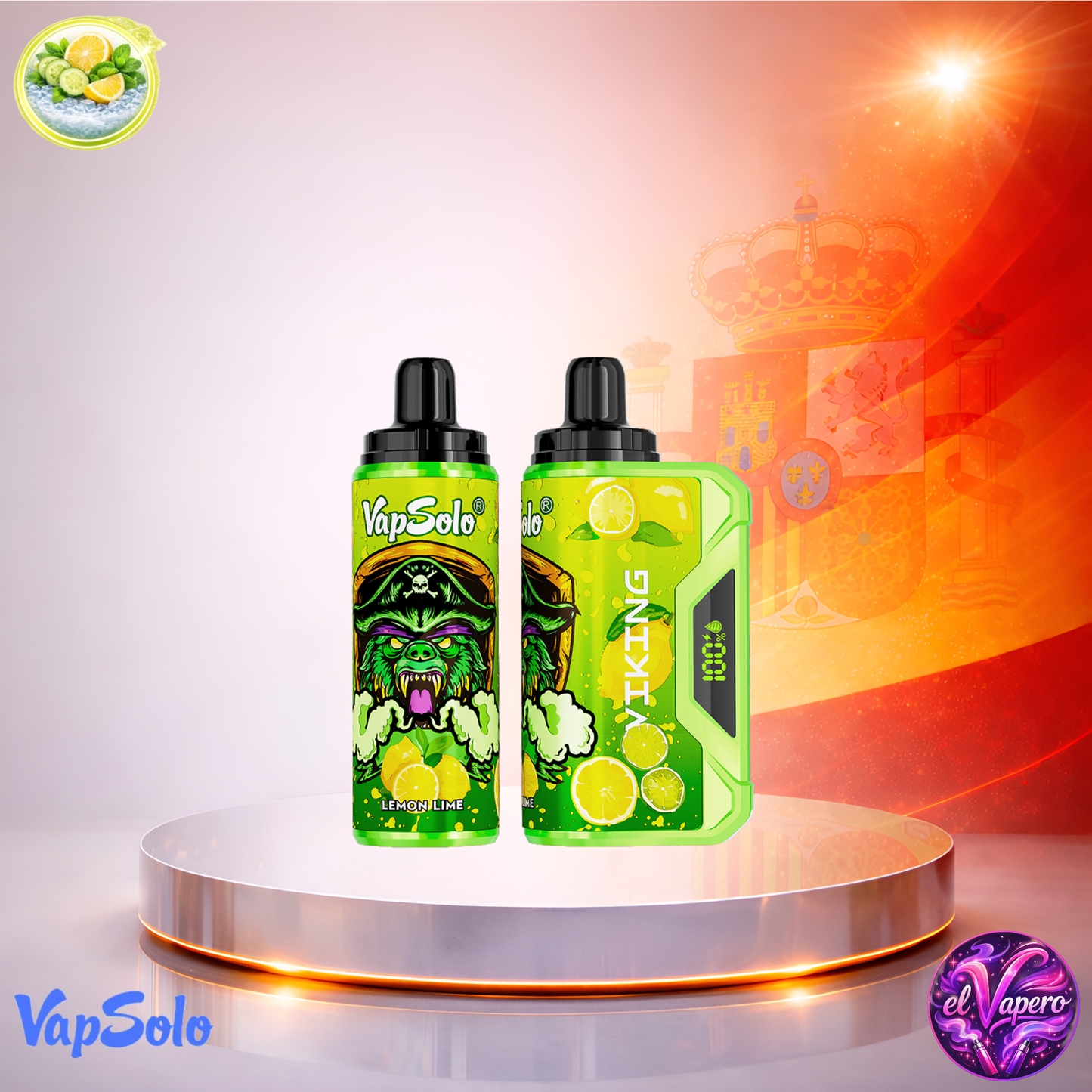 Vapers Desechables - Cigarrillo Electrónico - España - VapSolo - Viking - 12K - Lemon Lime 12000 Caladas - Los más baratos