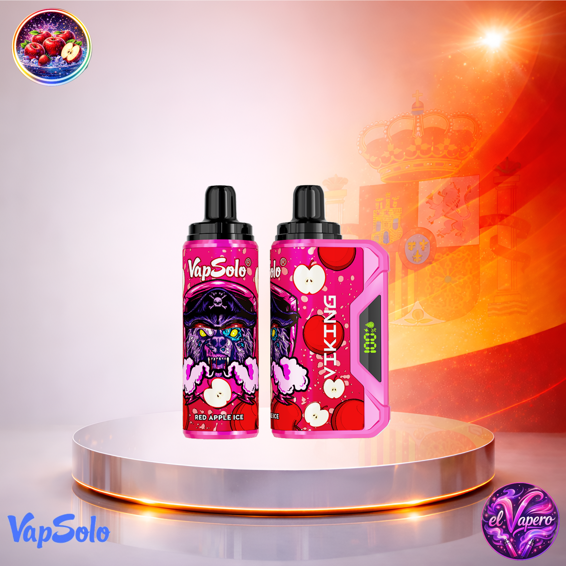 Vapers Desechables - Cigarrillo Electrónico - España - VapSolo - Viking - 12K - Red Apple Ice 12000 Caladas - Más baratos
