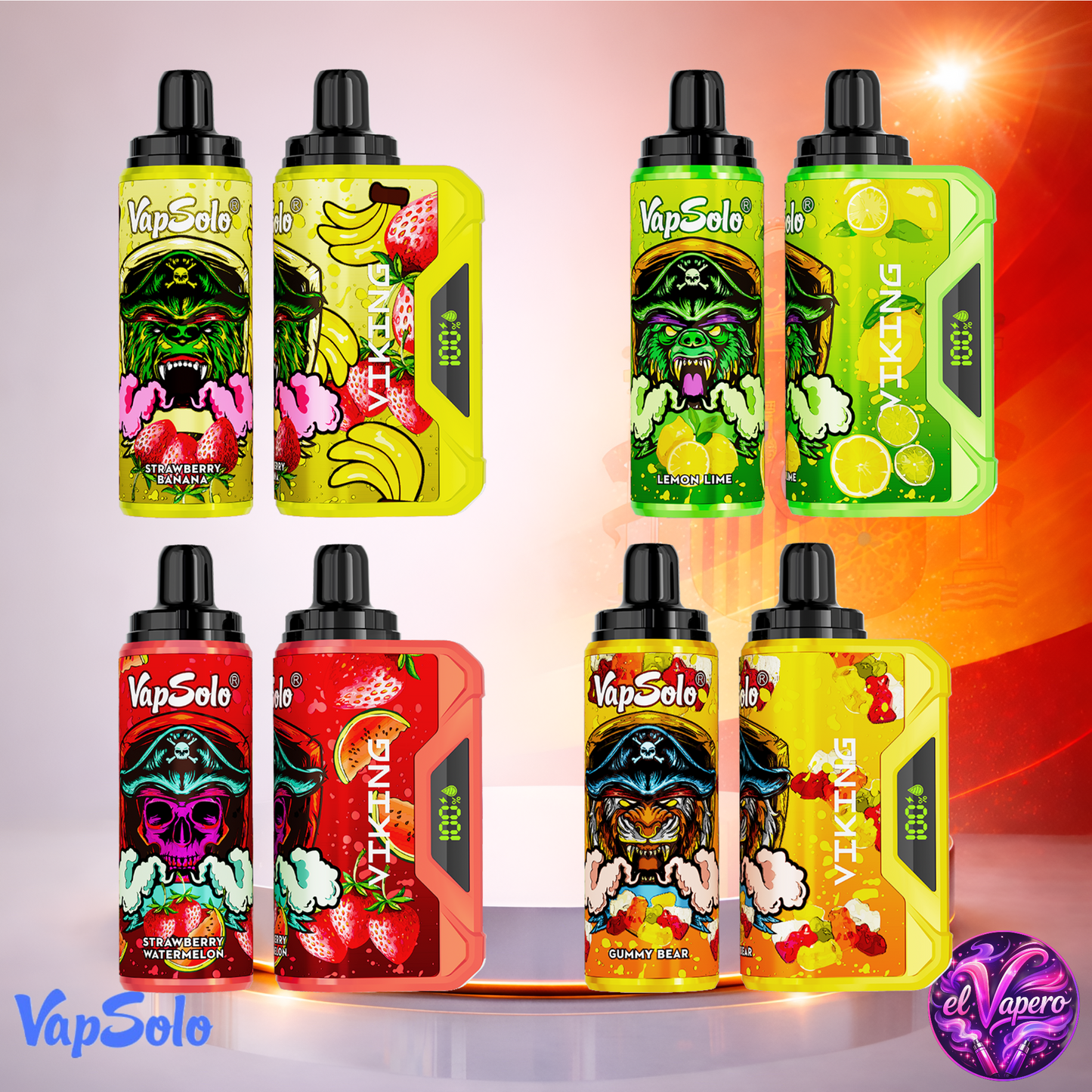 Vapers Desechables - Cigarrillo Electrónico - España - VapSolo - Viking - 12K - Sabores 1 12000 Caladas - Los más baratos