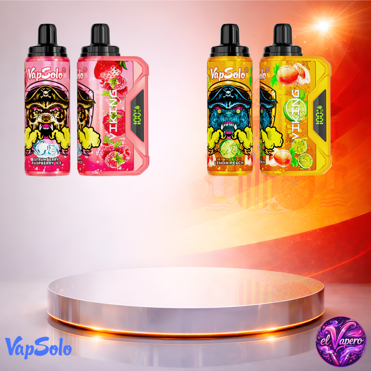 Vapers Desechables - Cigarrillo Electrónico - España - VapSolo - Viking - 12K - Sabores 2 12000 Caladas - Más baratos
