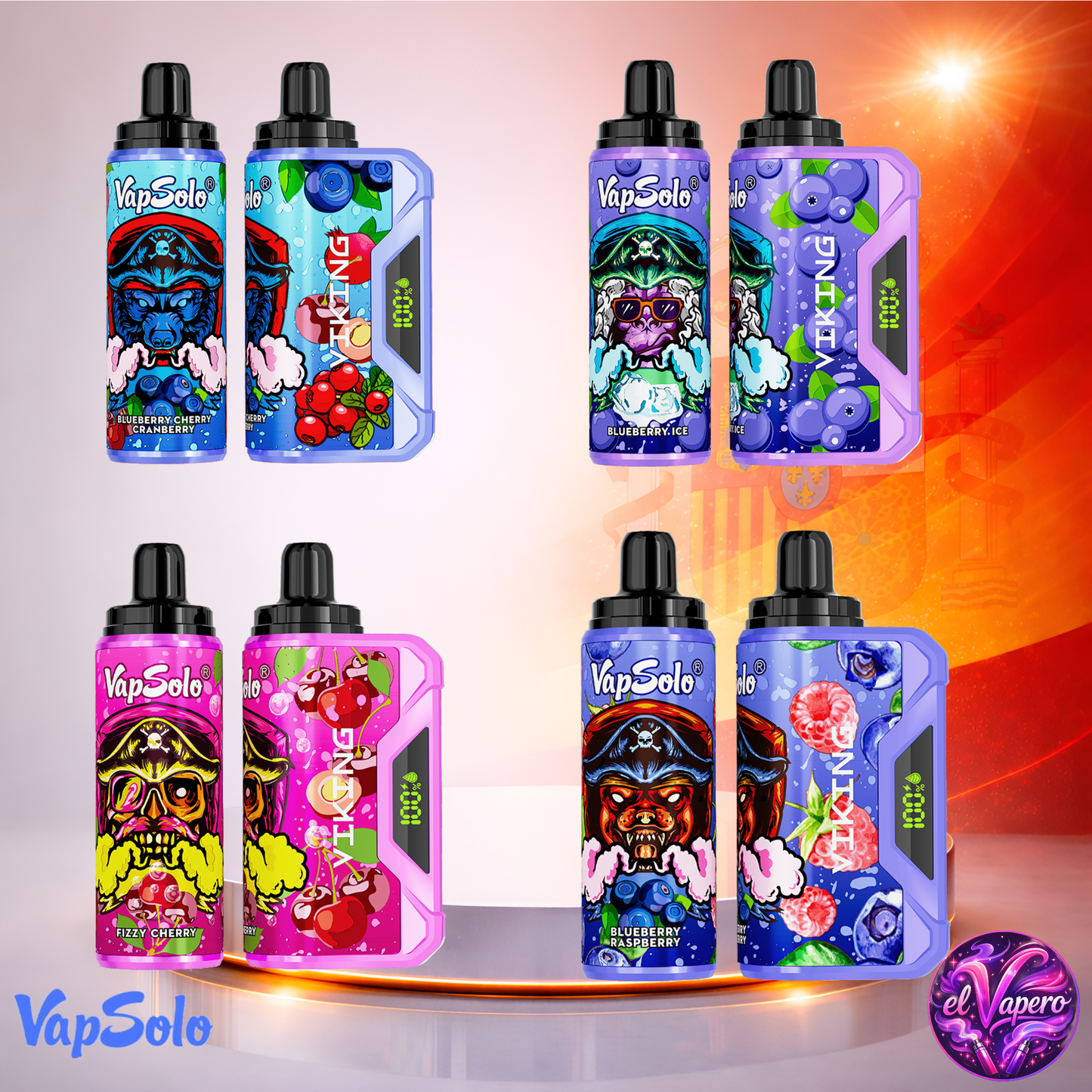 Vapers Desechables - Cigarrillo Electrónico - España - VapSolo - Viking - 12K - Sabores 4 12000 Caladas - Los más baratos