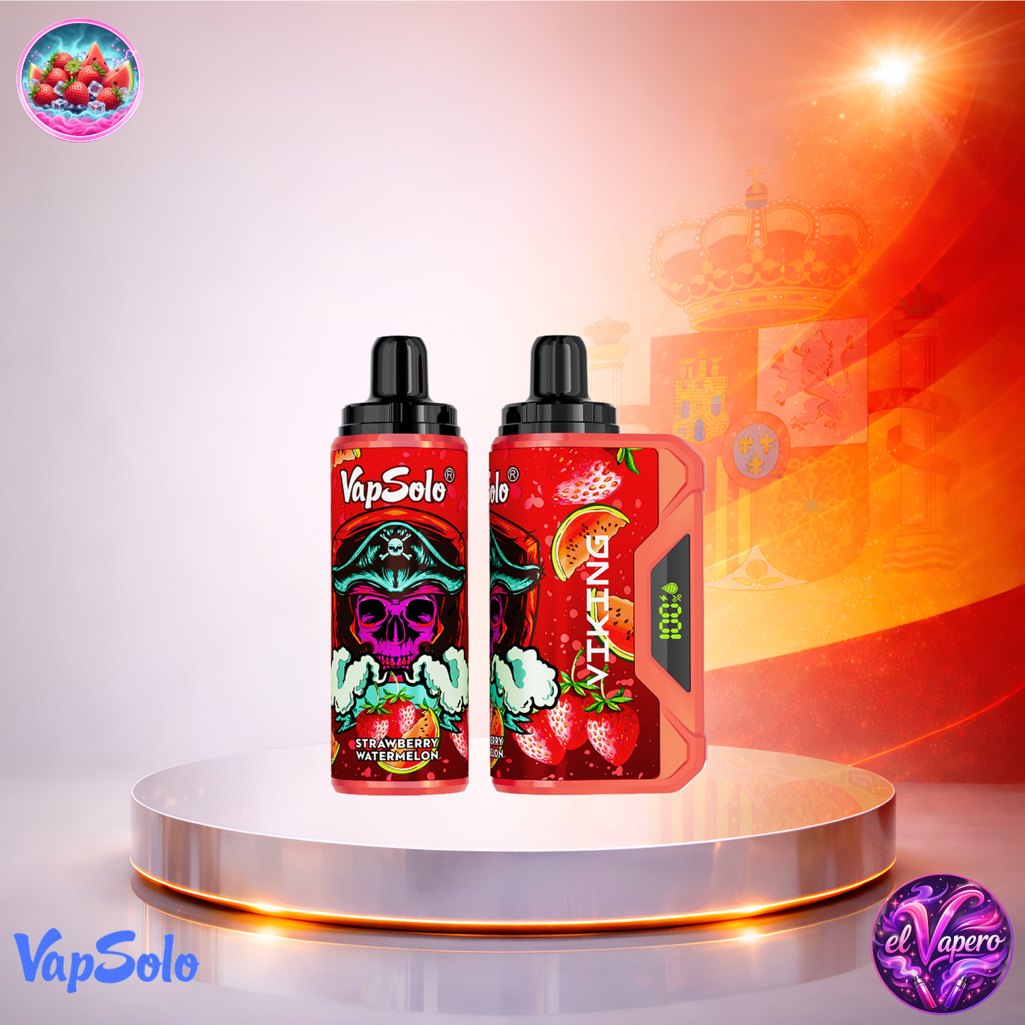 Vapers Desechables - Cigarrillo Electrónico - España - VapSolo - Viking - 12K - Strawberry Watermelon 12000 Caladas - El mejor precio