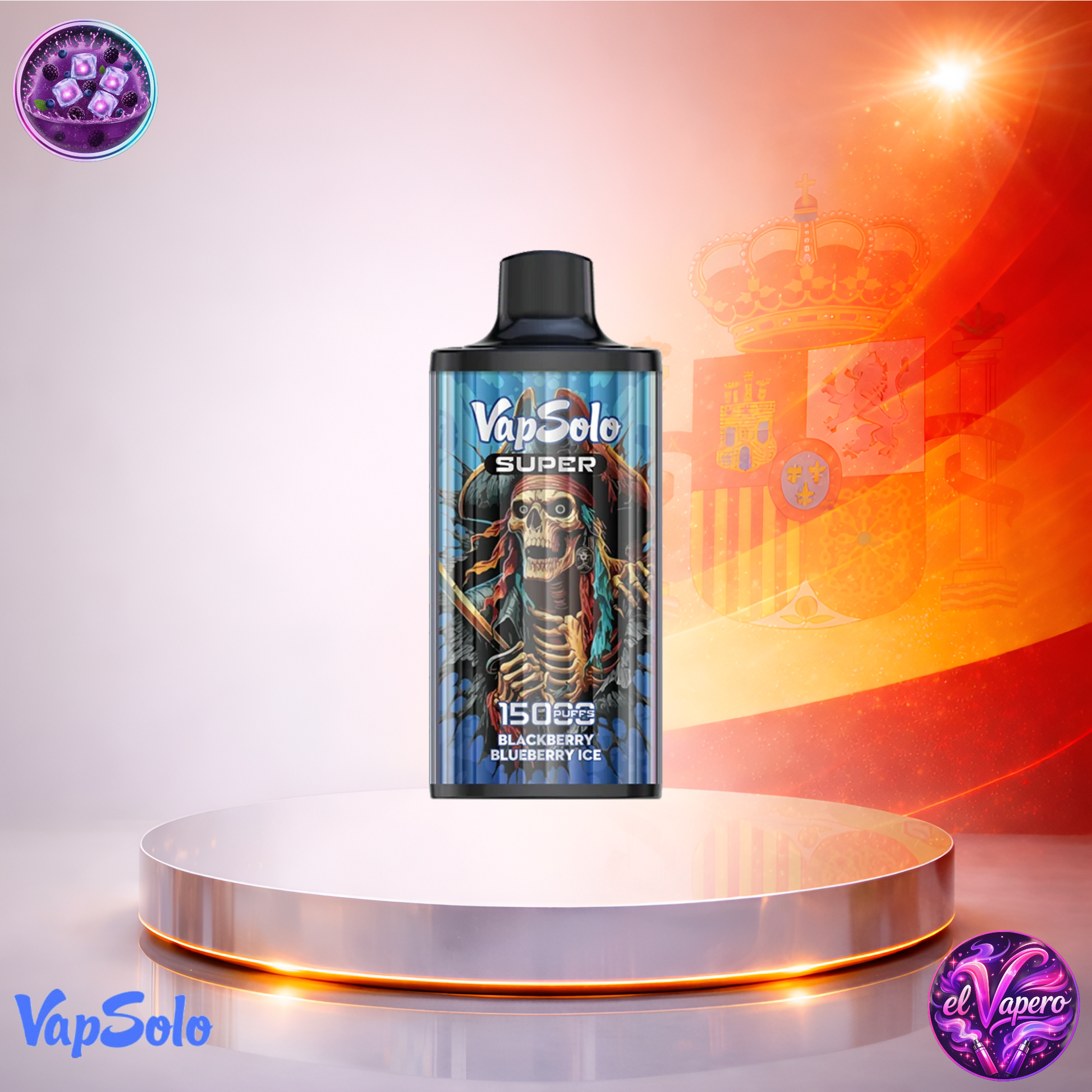 Vapers Desechables - Cigarrillo Electrónico - España - VapeSolo - Super 15K - Blackberry Blueberry Ice 15000 Caladas - Los más baratos