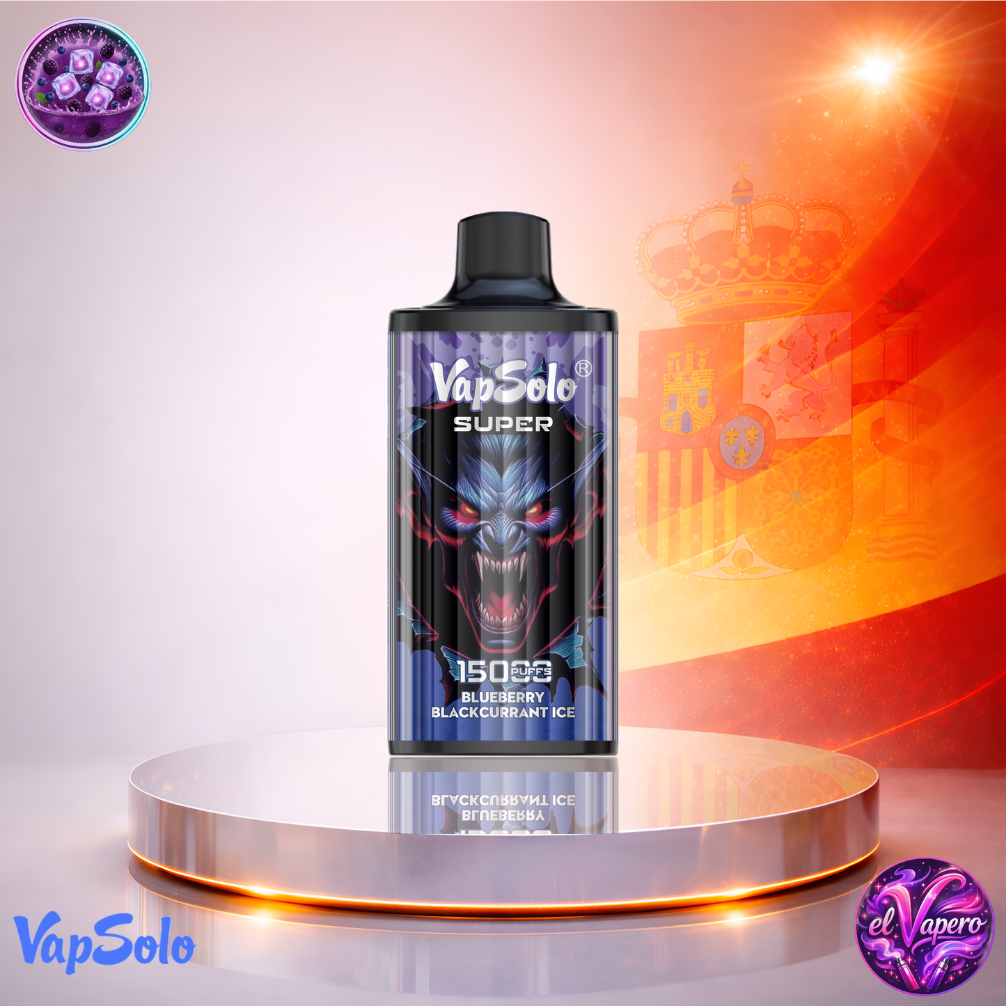 Vapers Desechables - Cigarrillo Electrónico - España - VapeSolo - Super 15K - Blueberry Blackcurrant Ice 15000 Caladas - El mejor precio