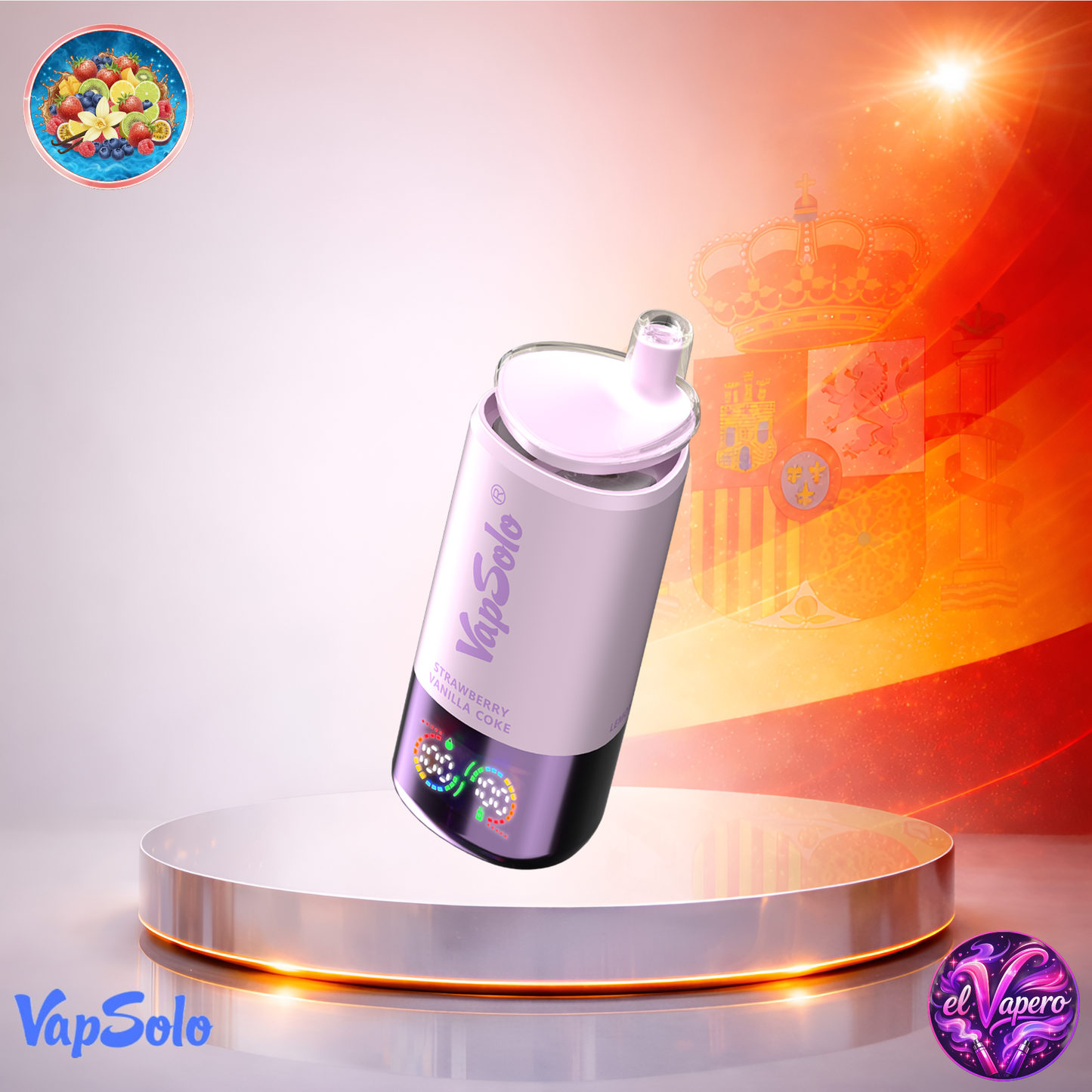 Vapers Desechables - Cigarrillo Electrónico - España - VapeSolo - Triple - 30K - Strawberry Vanilla Coke Blueberry Raspberry Lemon Lime 30000 Caladas - Más baratos