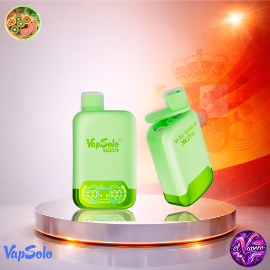 Vapers Desechables - Cigarrillo Electrónico - España - VapeSolo Twins 20K - Peach Berry Kiwi Passion Fruit Guava - 20000 Caladas - El mejor precio