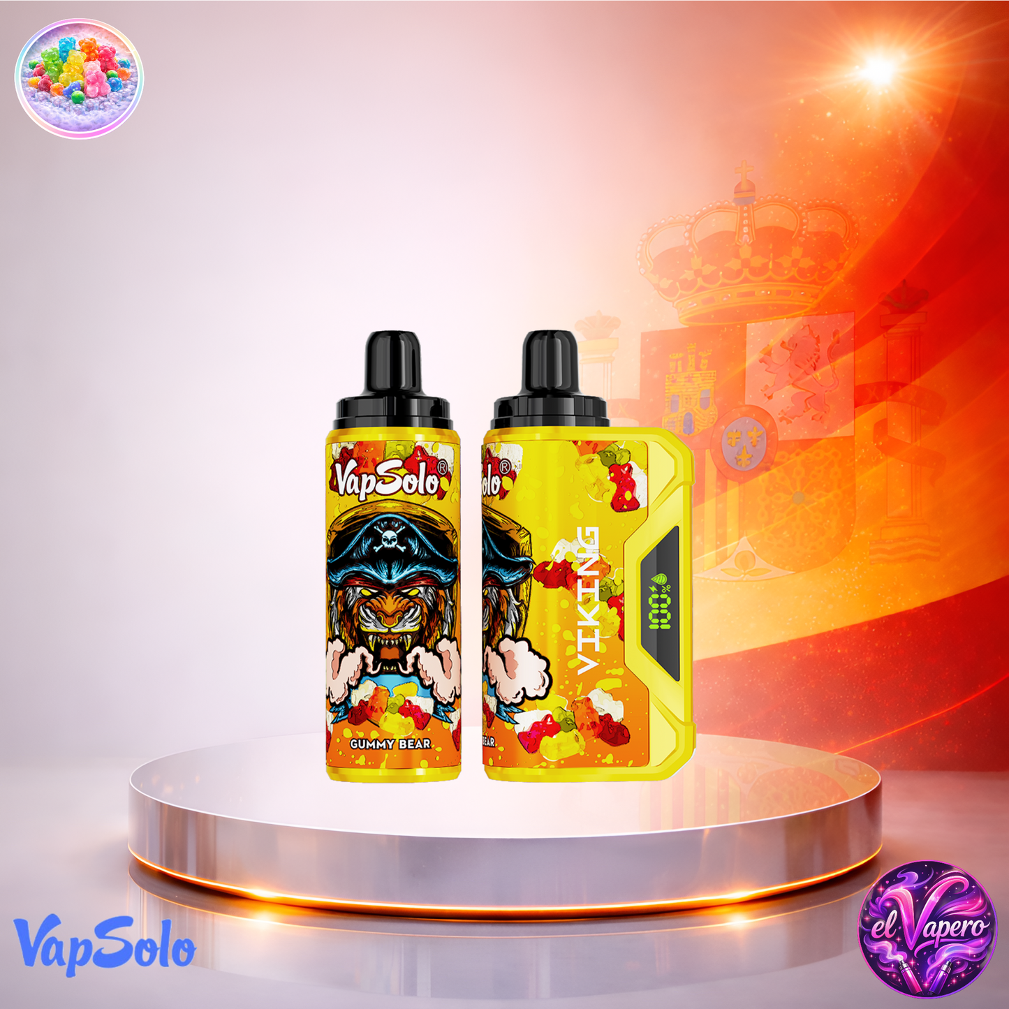 Vapers Desechables - Cigarrillo Electrónico - España - VapeSolo - Viking - 12K - Gummy Bear 12000 Caladas - El mejor precio