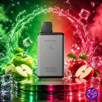 Vaper desechable Adalya AD10000 10K Double Apple con hasta 10000 caladas y auténtico sabor a doble manzana