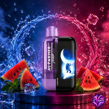 Vaper desechable Al Fakher Crown Bar Ultra 25K Lush Ice con 25000 caladas y sabor a sandía helada
