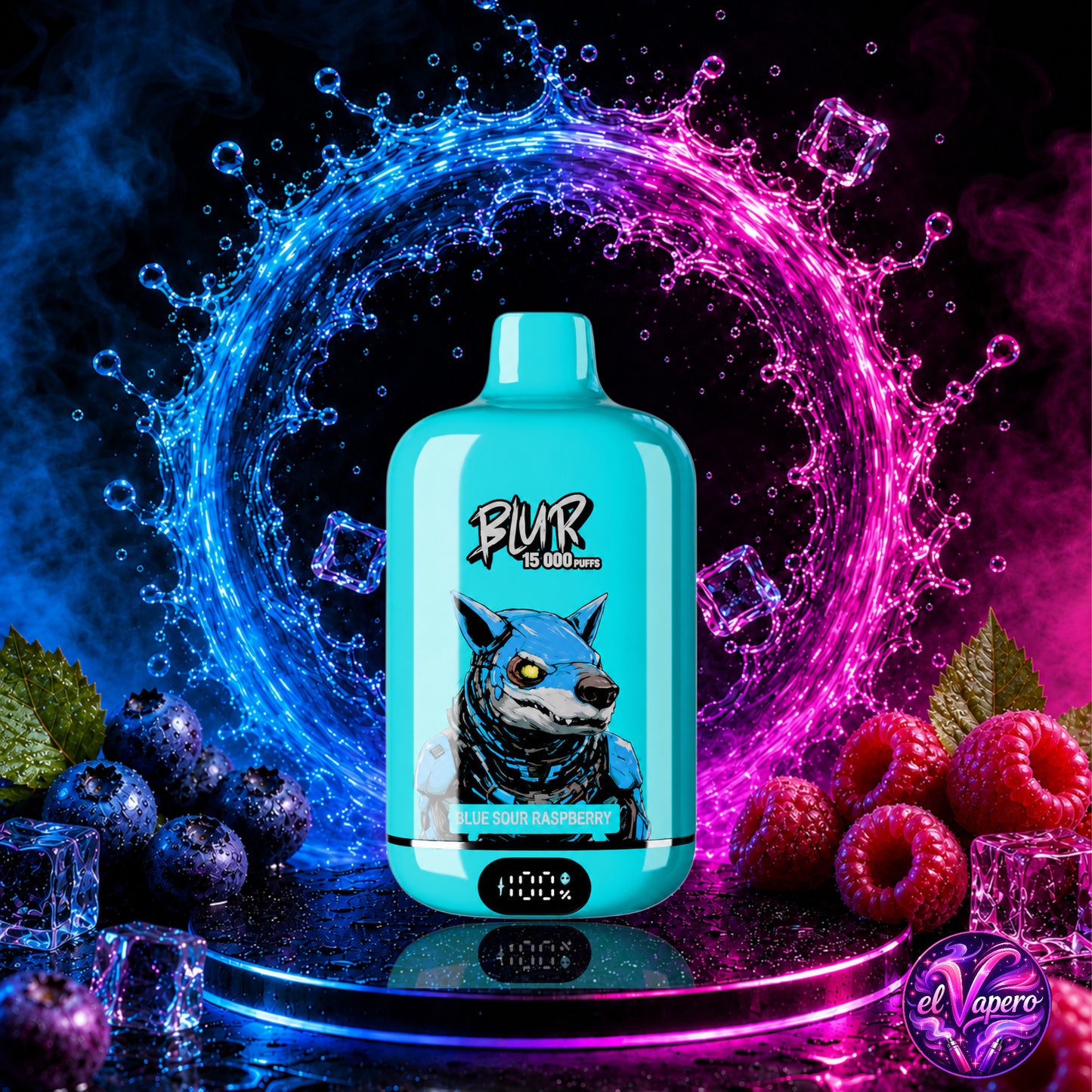 Vaper desechable Blur 15000 Blueberry Sour Raspberry con hasta 15000 caladas disponible en ElVapero.es
