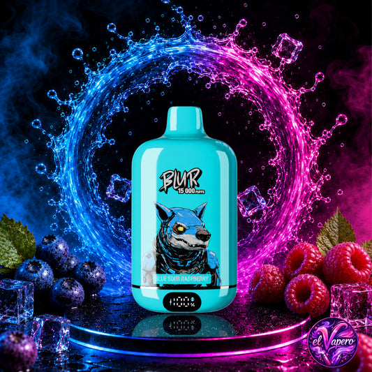 Vaper desechable Blur 15000 Blueberry Sour Raspberry con hasta 15000 caladas disponible en ElVapero.es