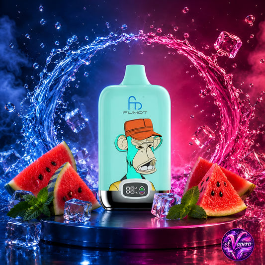 Vaper desechable Fumot Digital Box 12K Lush Ice con 12000 caladas y sabor a sandía helada