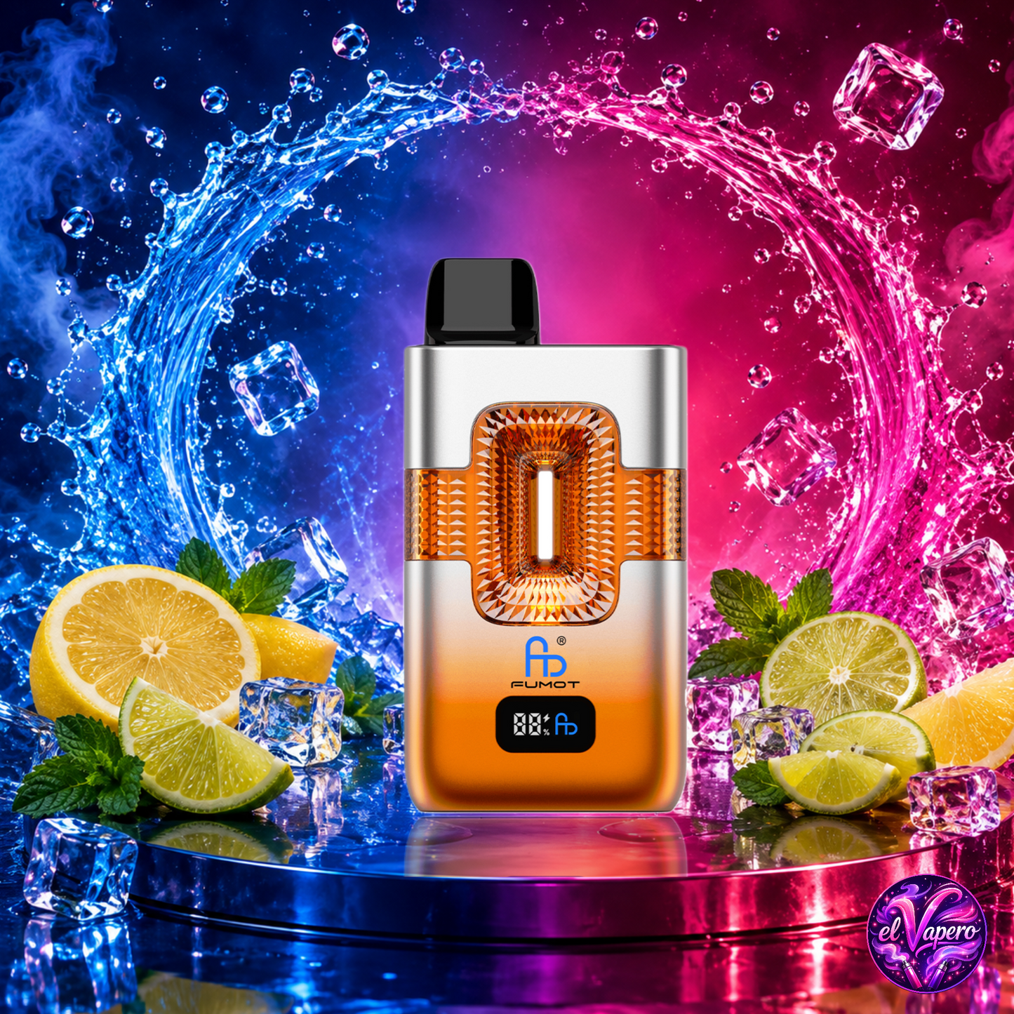 Vaper desechable Fumot ECO 2 en 1 50K Lemon Lime con hasta 50000 caladas y refrescante sabor a limón y lima