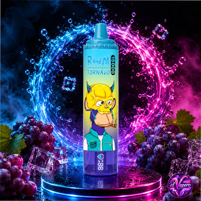 Vaper desechable Fumot Tornado 15K Grape Ice con 15000 caladas y sabor a uva helada