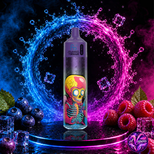 Vaper desechable Fumot Tornado 30K Music Blueberry Sour Raspberry con hasta 30000 caladas disponible en ElVapero.es