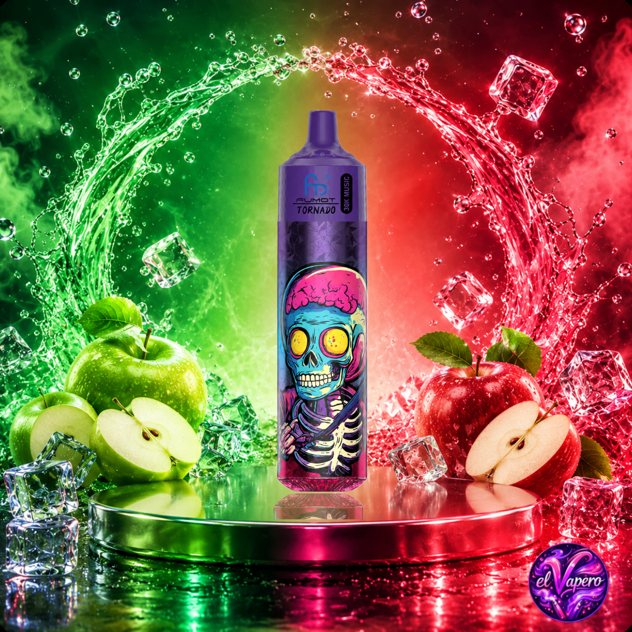 Vape desechable Fumot Tornado 30K Music Double Apple con hasta 30000 caladas disponible en ElVapero.es