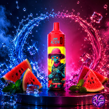 Vaper desechable JNR Alien 10K Lush Ice con 10000 caladas y sabor a sandía helada