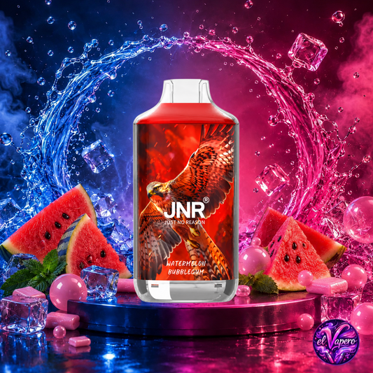 Vape desechable JNR Falcon 16K Watermelon Bubblegum con hasta 16000 caladas disponible en ElVapero.es