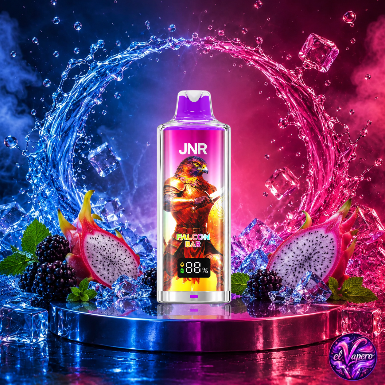 Vaper desechable JNR Falcon Bar 48K Black Dragon Ice con hasta 48000 caladas disponible en ElVapero.es
