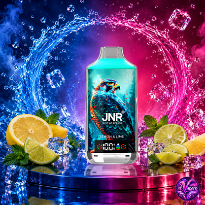 Vaper desechable JNR Falcon X 18K Lemon Lime con hasta 18000 caladas y refrescante sabor a limón y lima