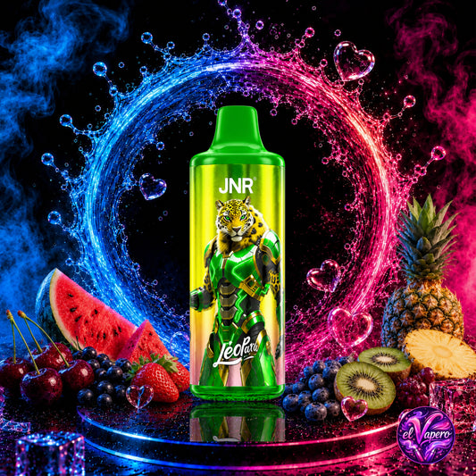 Vaper desechable JNR Leopard 40K Mi Amor con 40000 caladas y sabor dulce, frutal y refrescante