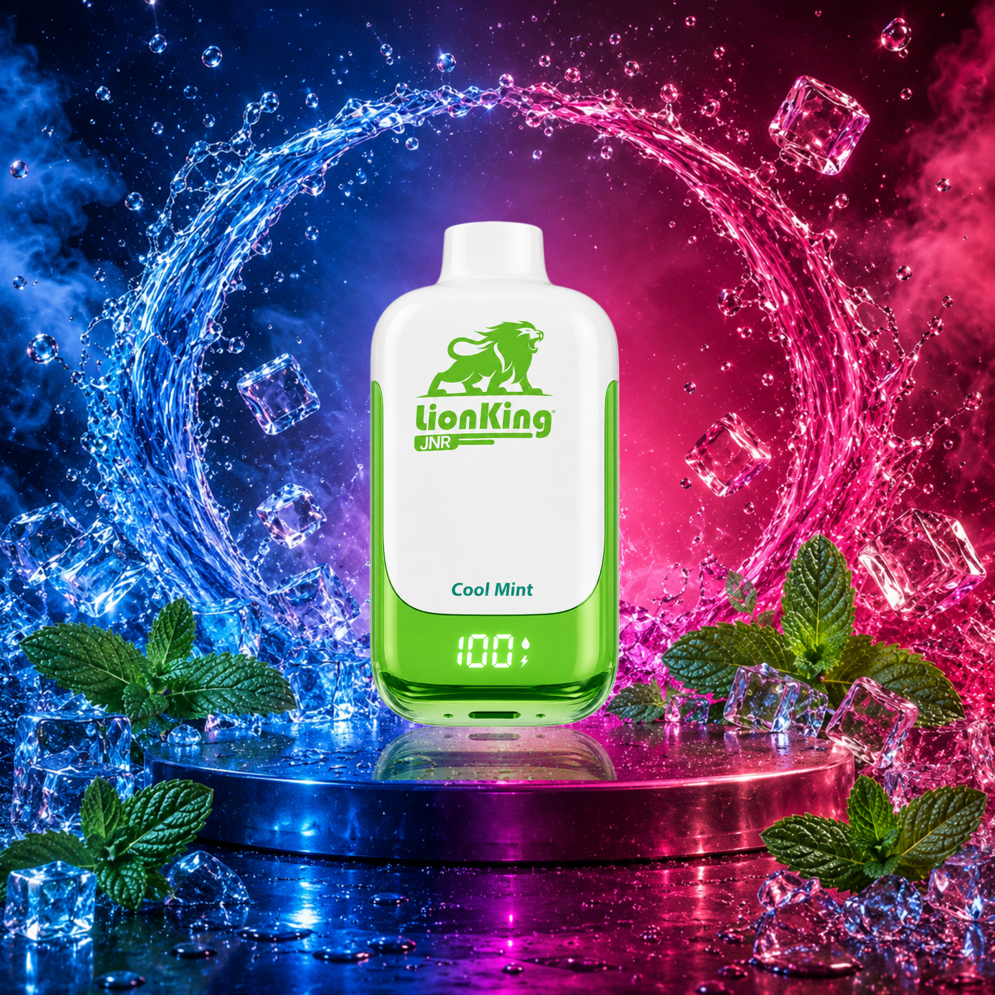 Vaper desechable JNR LionKing 42K Mint con hasta 42000 caladas y refrescante sabor a menta