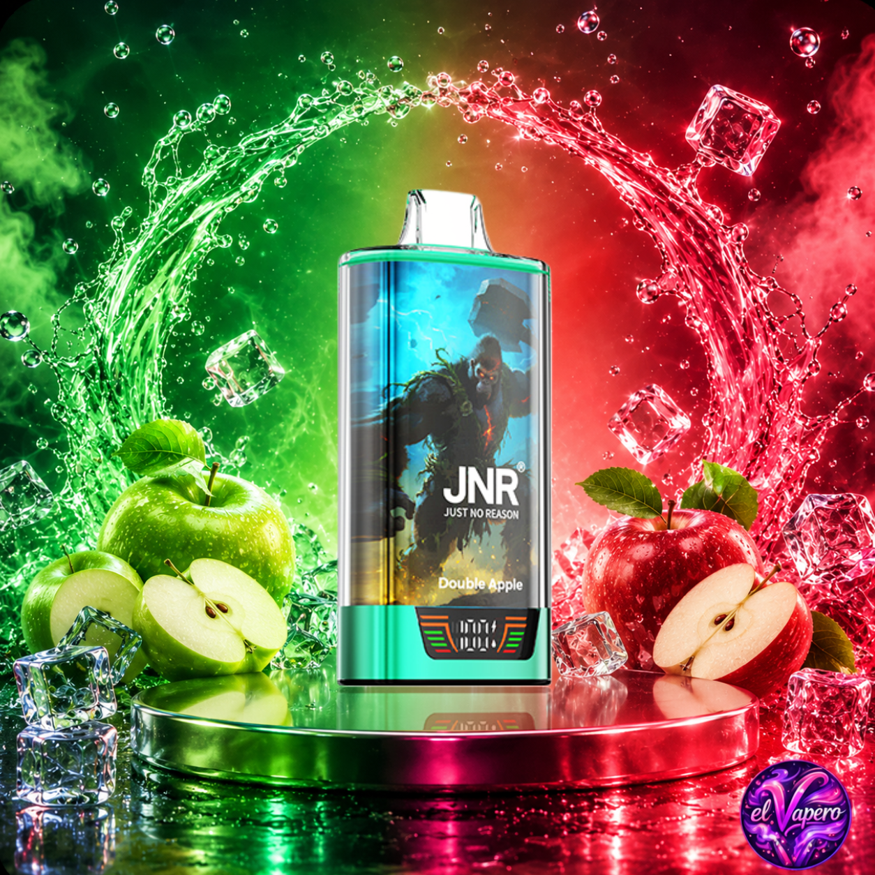 Vaper desechable JNR RageGorilla 55K Double Apple con hasta 55000 caladas disponible en ElVapero.es