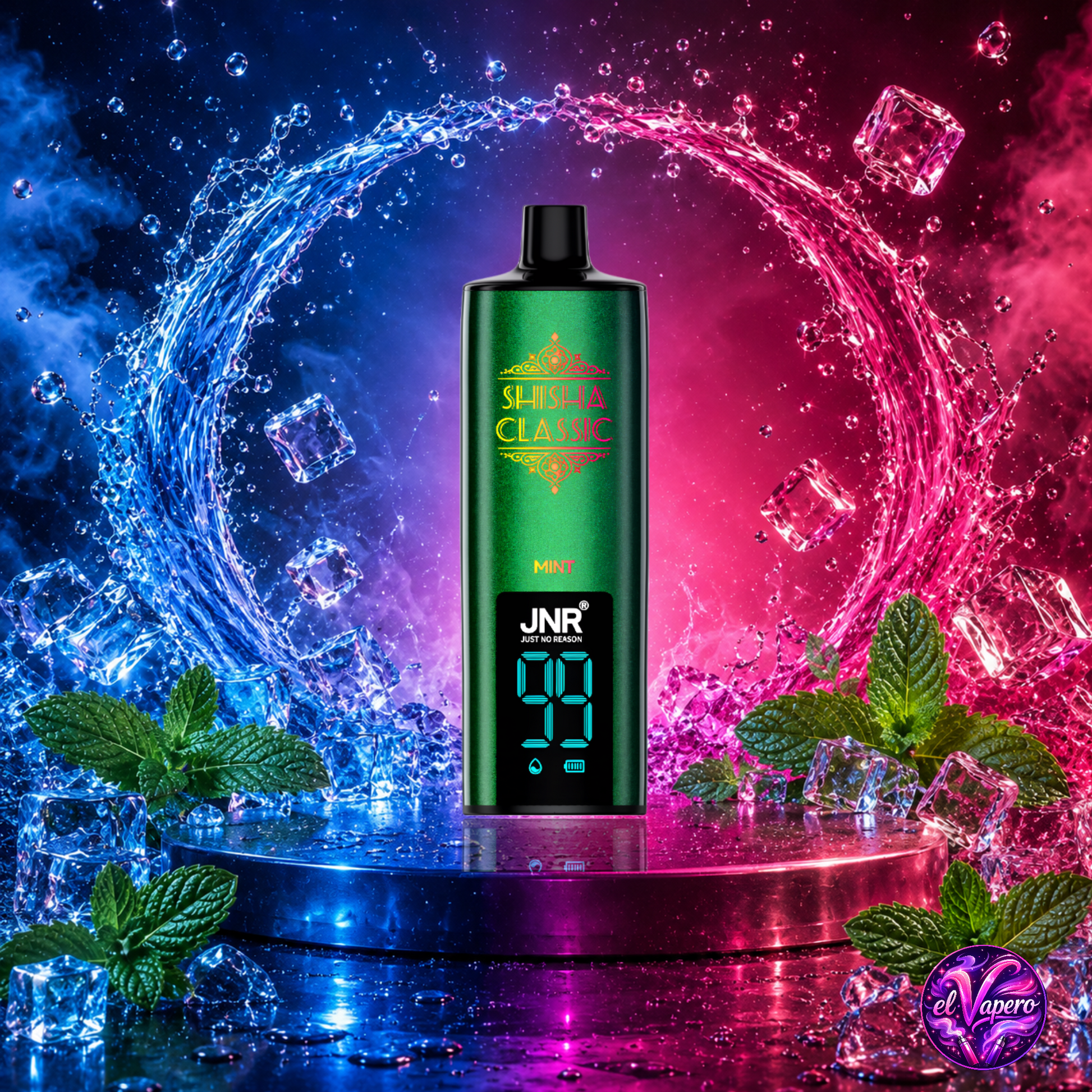Vaper desechable JNR Shisha Classic 46K Mint con hasta 46000 caladas y refrescante sabor a menta